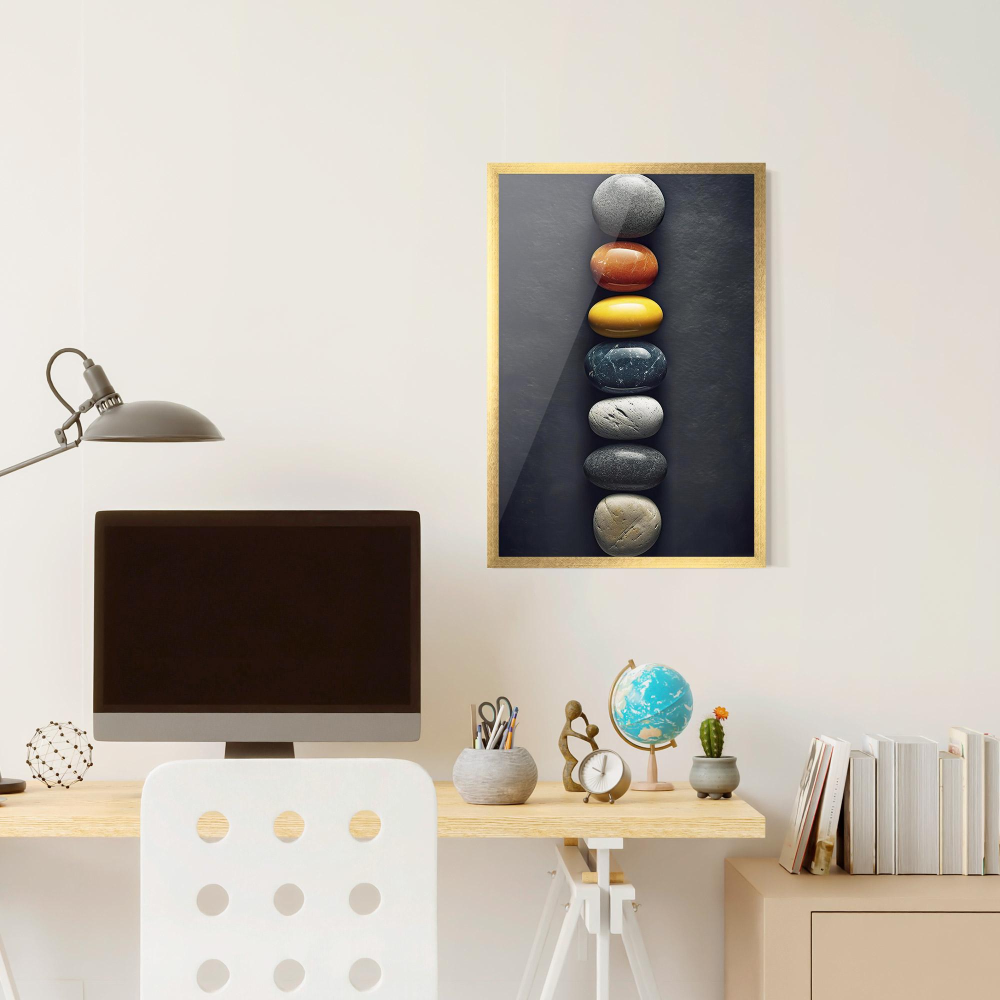 Poster Înrămat Zen Colorful Stones mockup 6