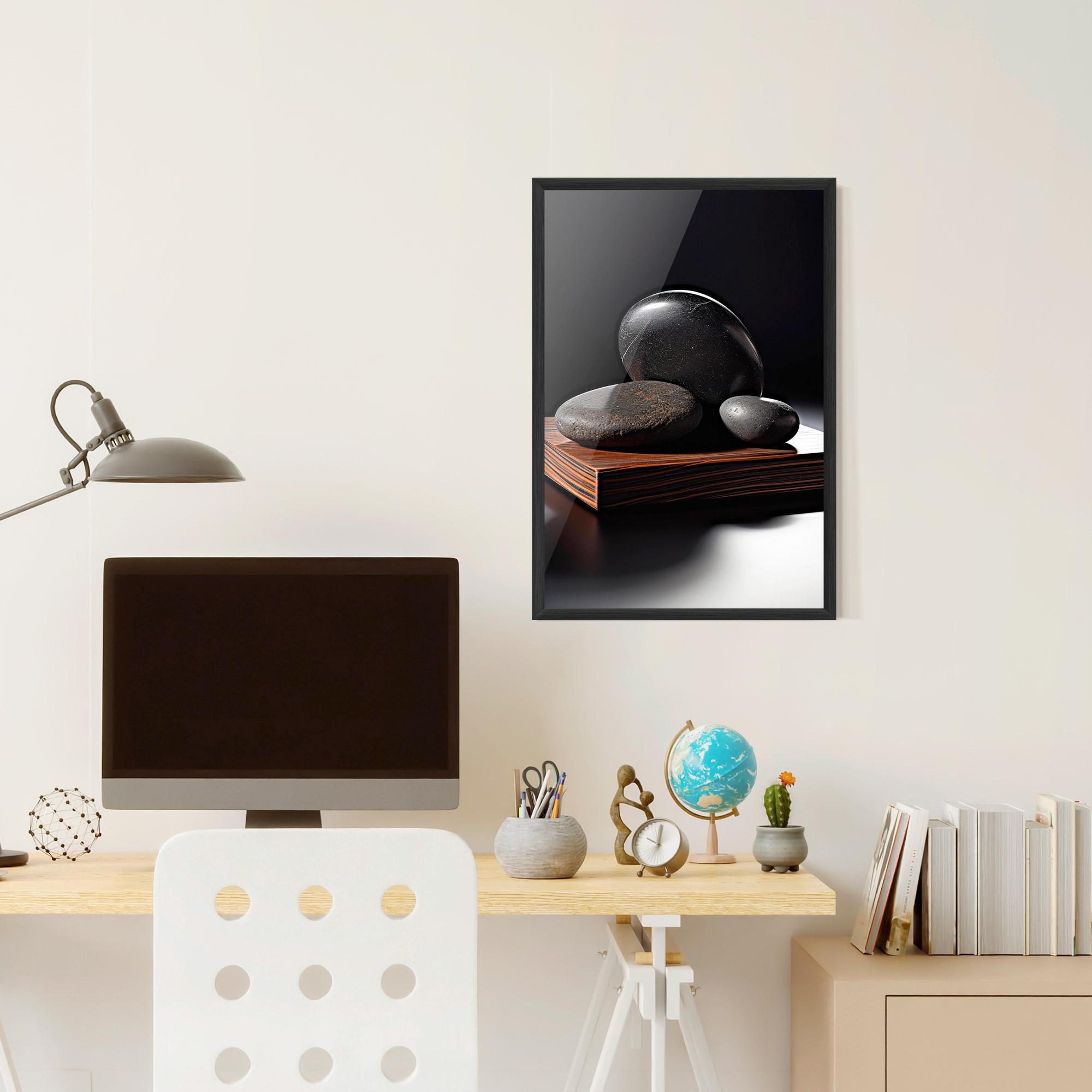 Poster Înrămat Black Zen Stones mockup 6