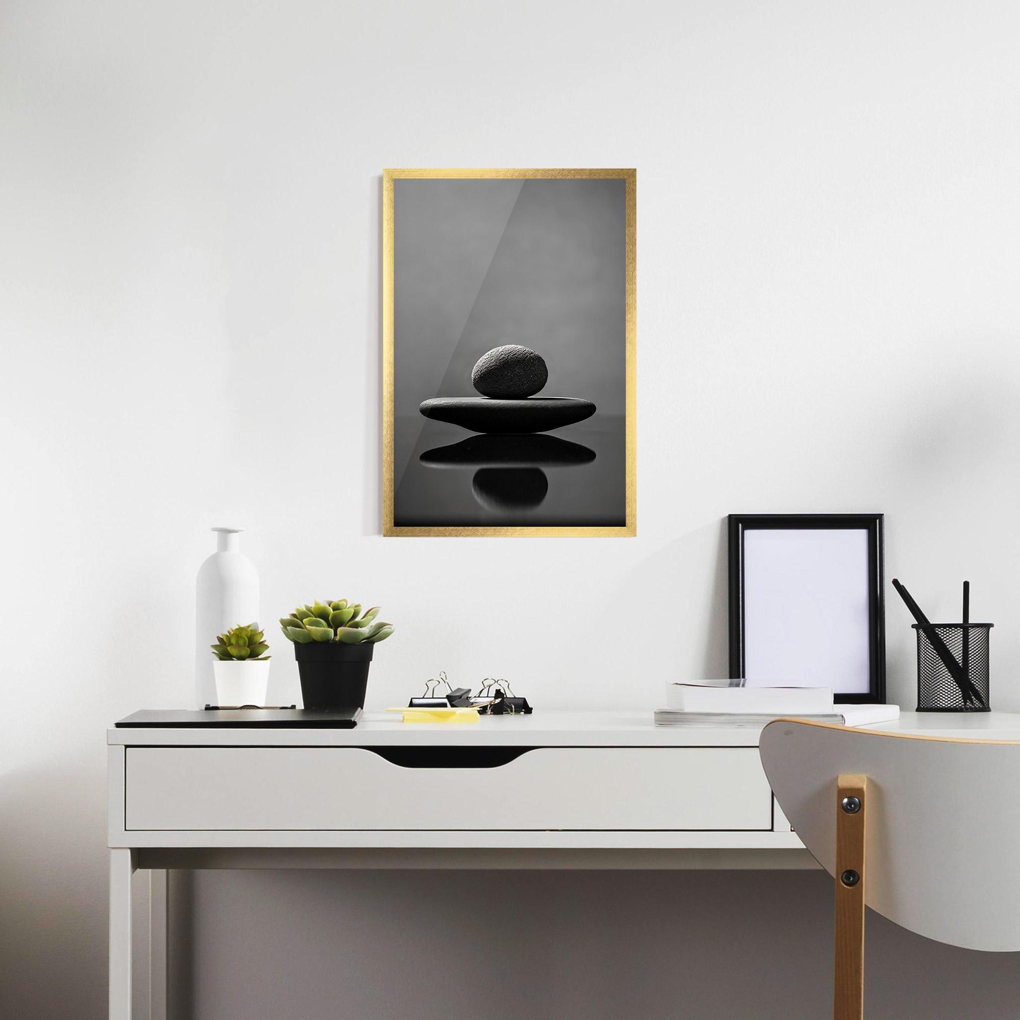 Poster Înrămat Minimalistic Zen Stone mockup 7