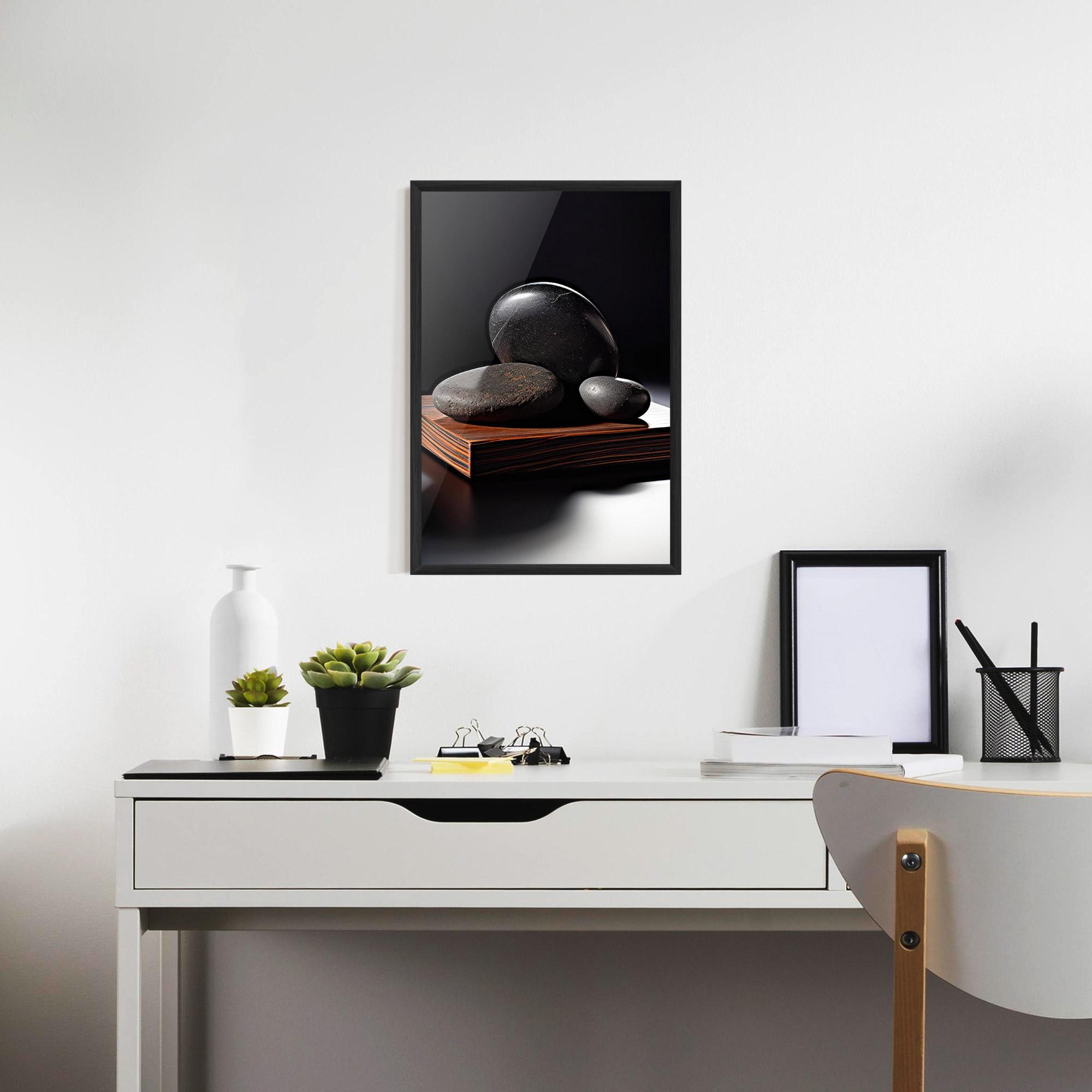 Poster Înrămat Black Zen Stones mockup 7