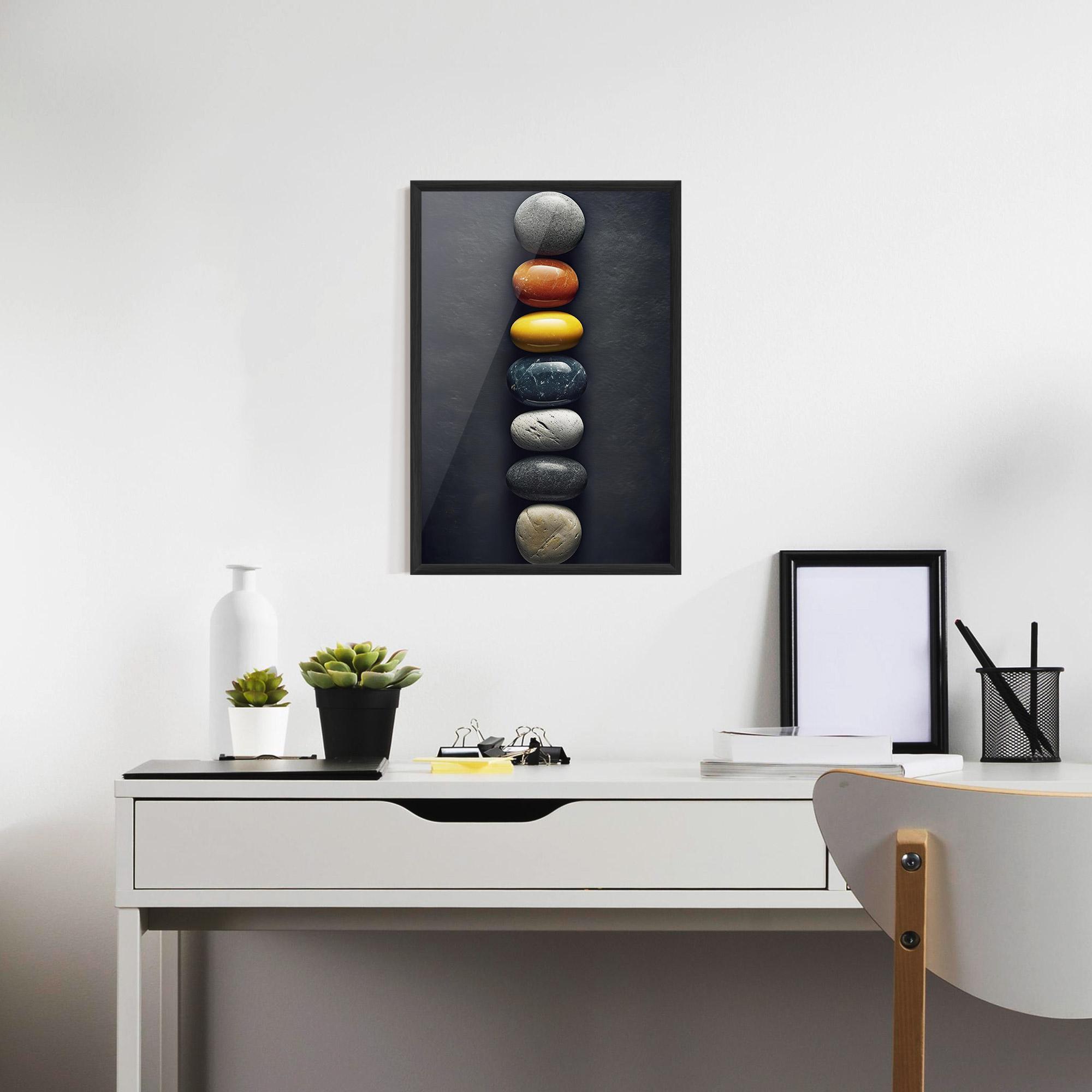 Poster Înrămat Zen Colorful Stones mockup 7