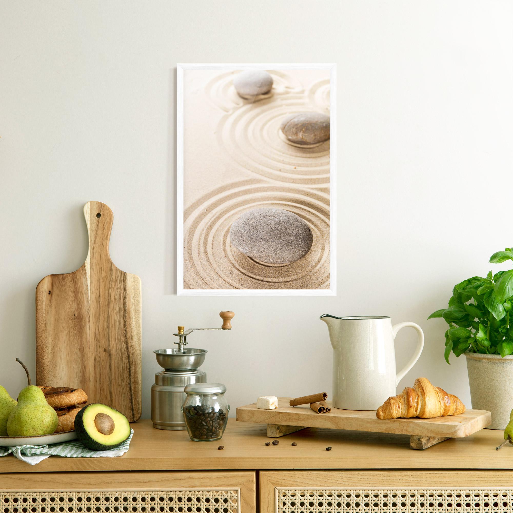 Poster Înrămat Meditation Cream Stone mockup 8