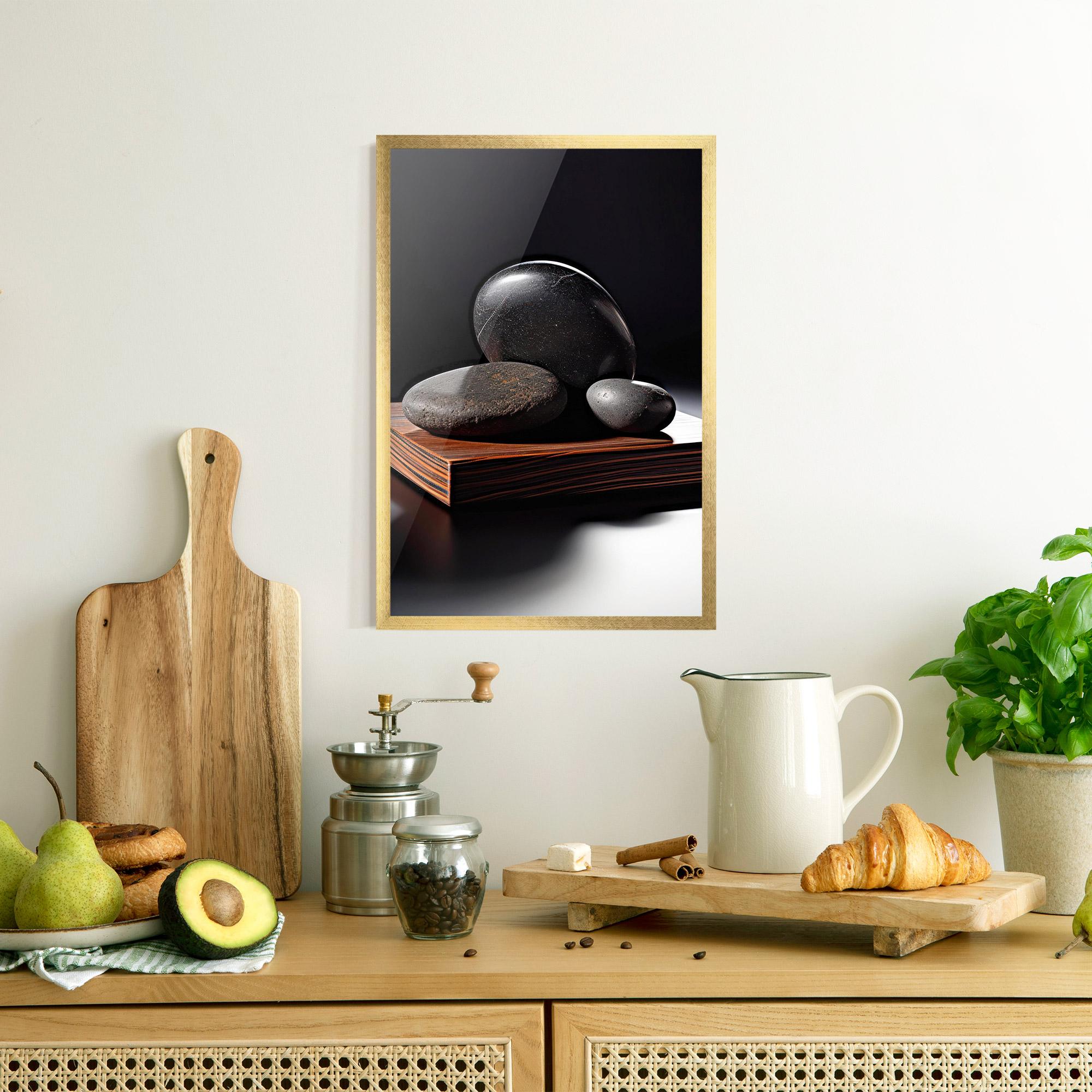 Poster Înrămat Black Zen Stones mockup 8