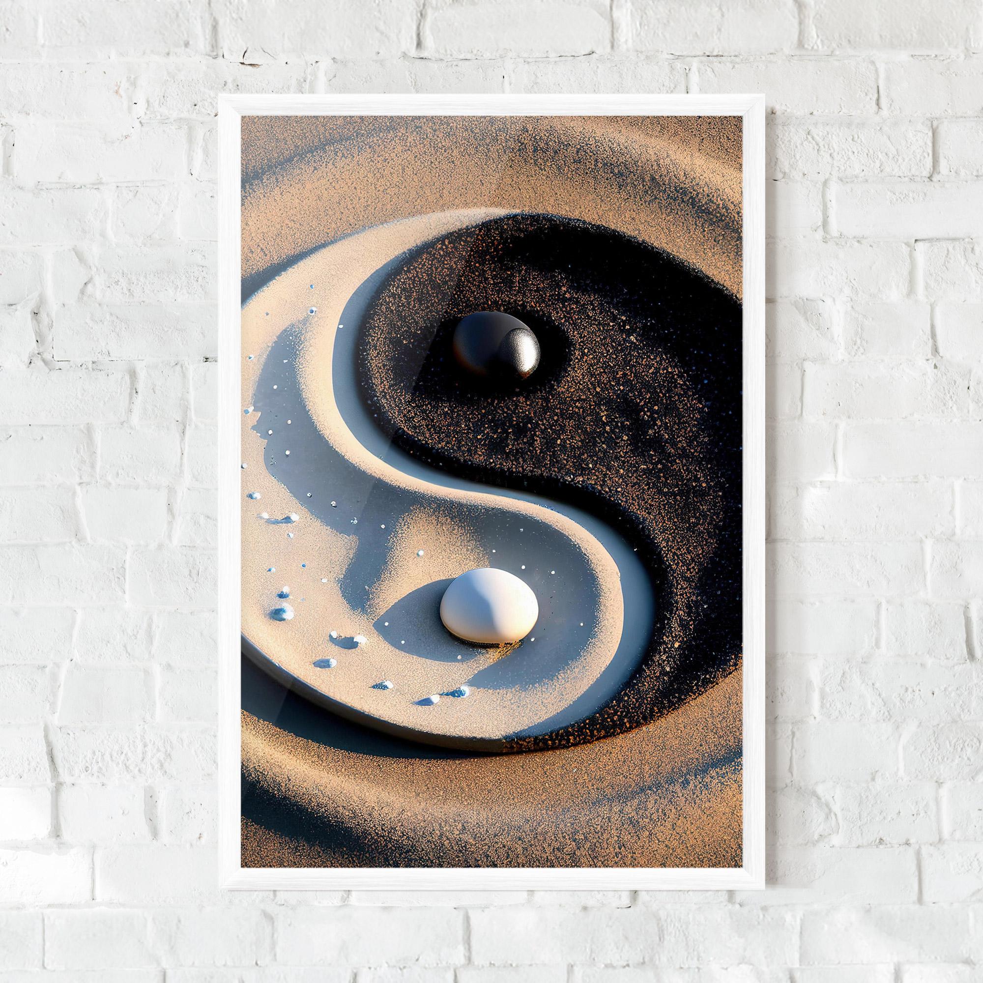 Poster Înrămat Pretty Sand Yinyang mockup 0
