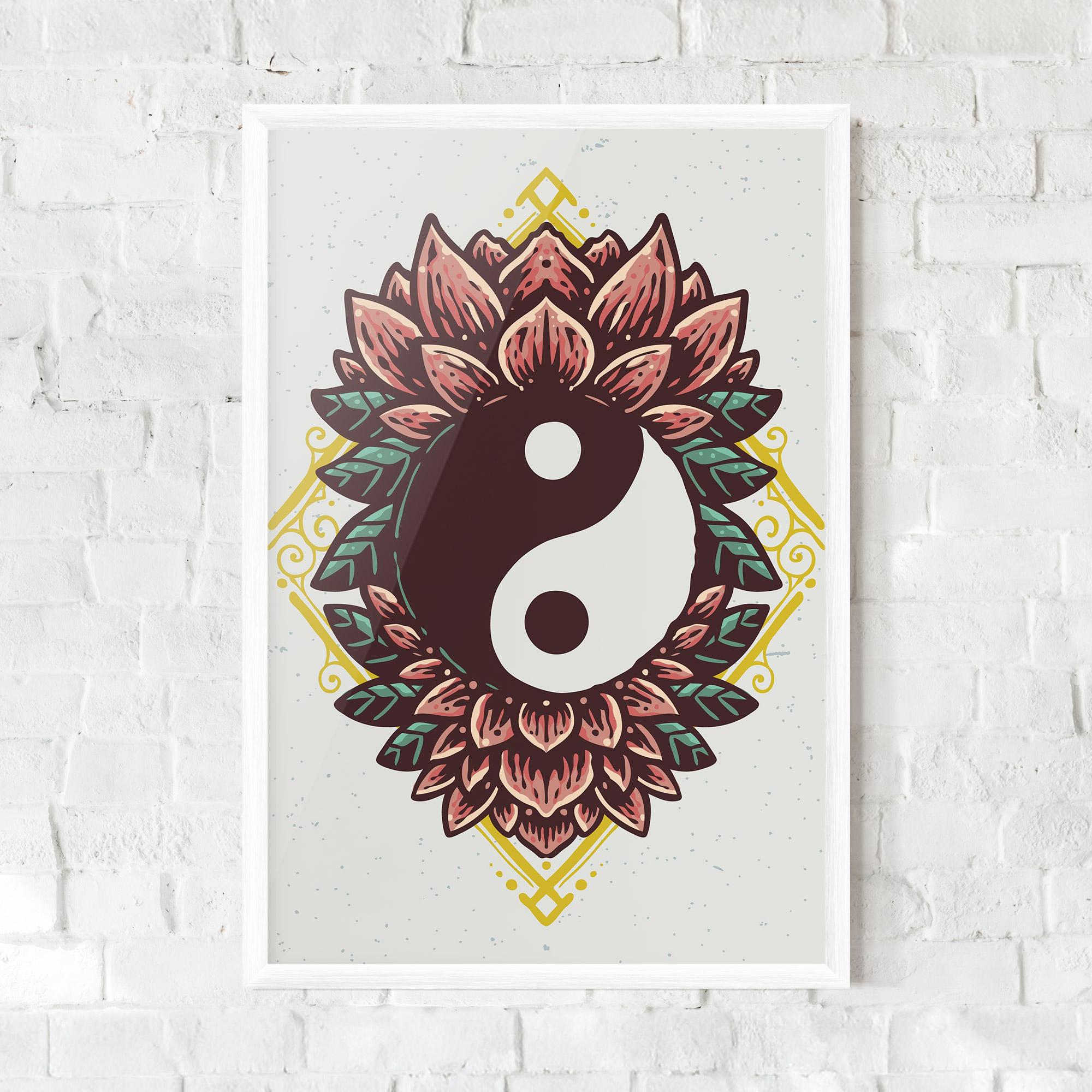 Poster Înrămat Yinyang Flower mockup 0