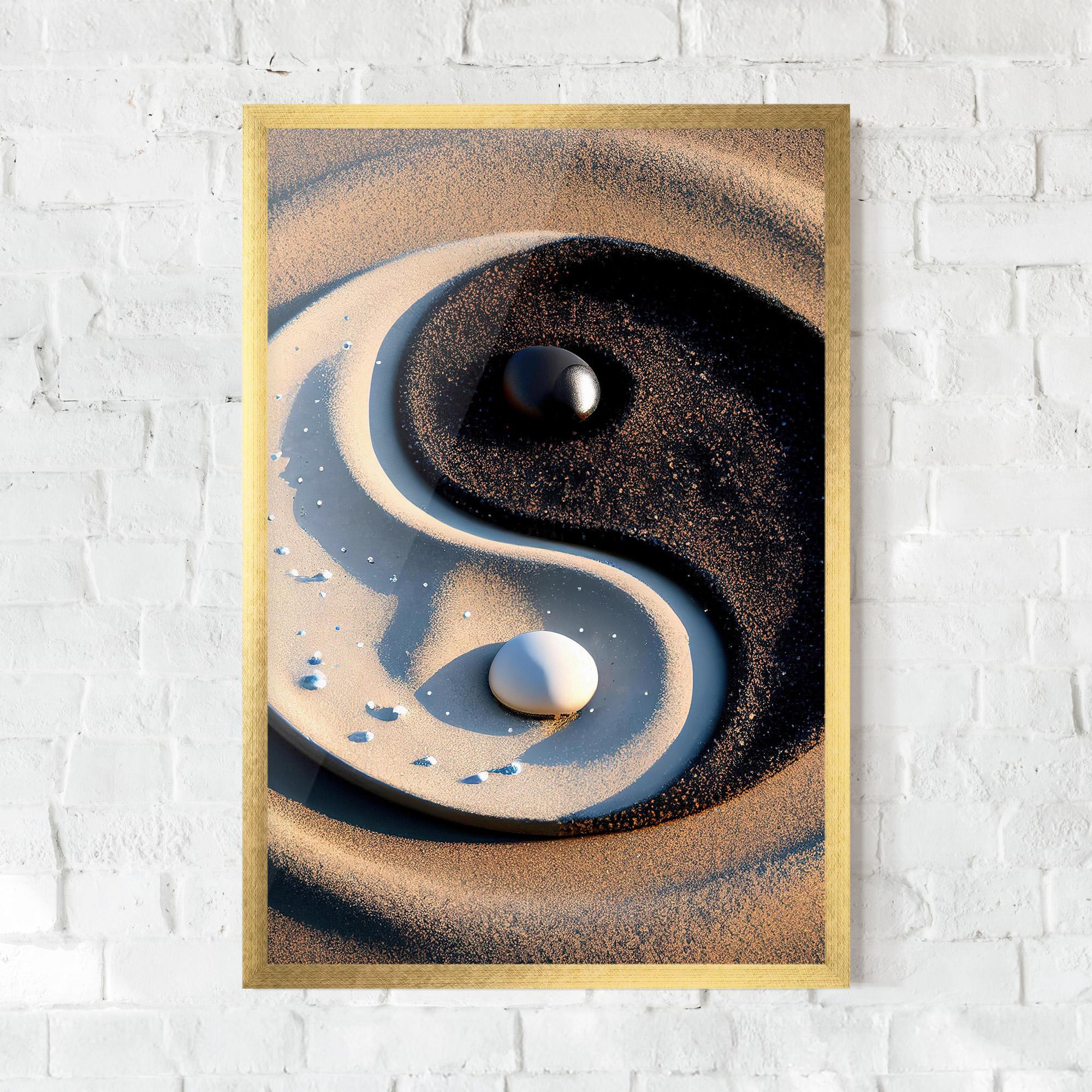 Poster Înrămat Pretty Sand Yinyang mockup 0