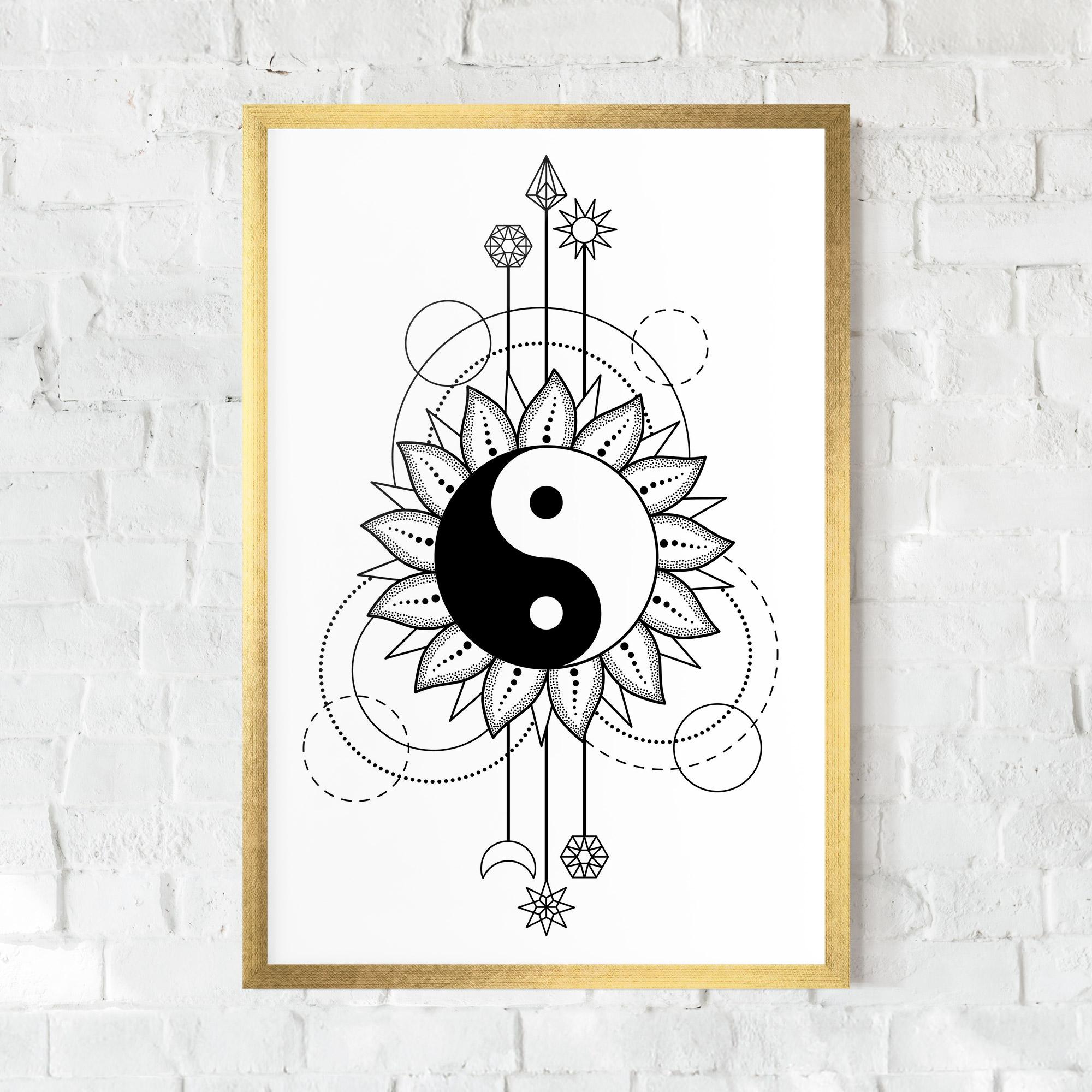 Poster Înrămat Yinyang Art Line mockup 0