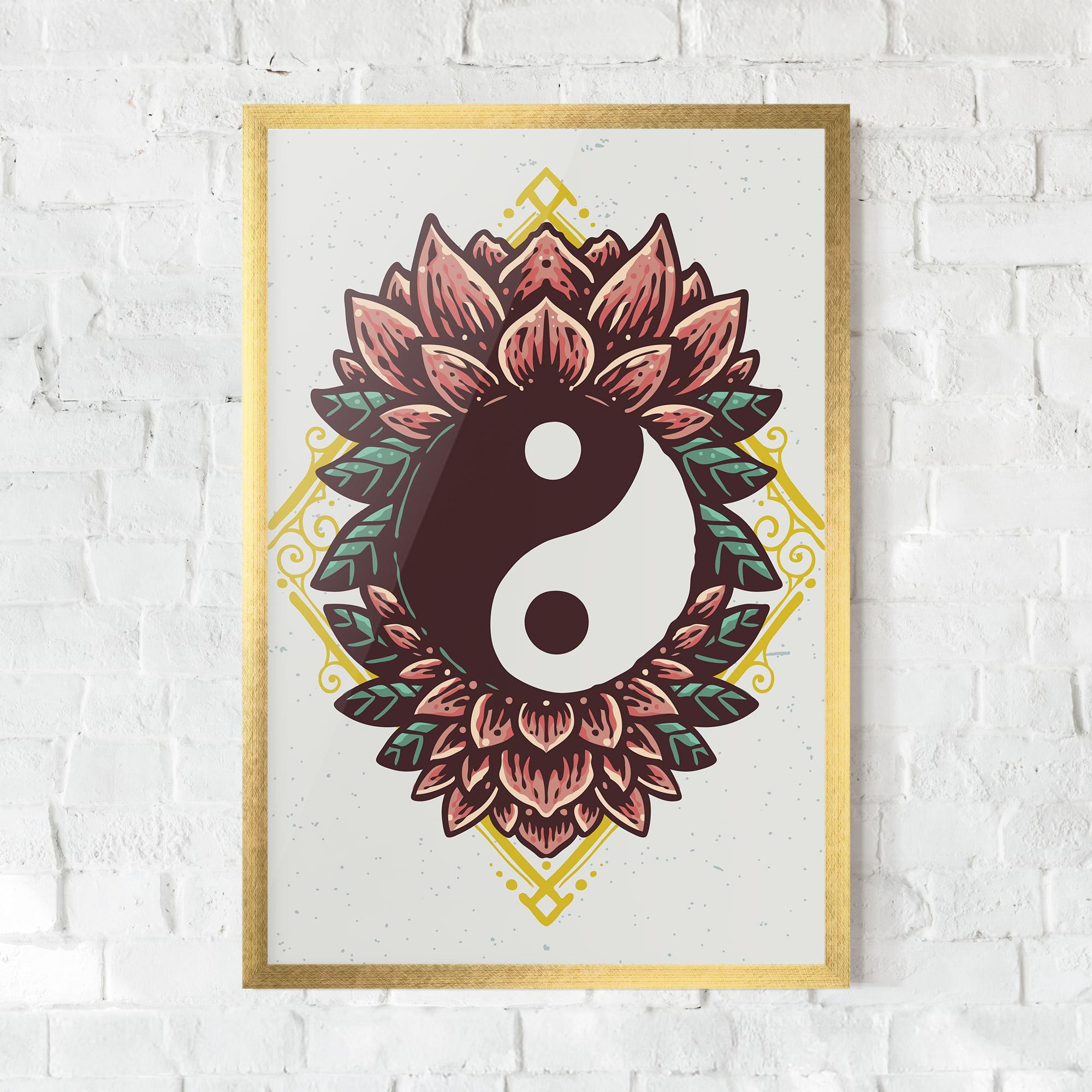 Poster Înrămat Yinyang Flower mockup 0