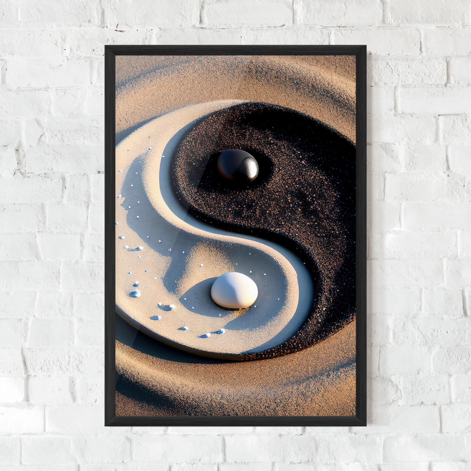 Poster Înrămat Pretty Sand Yinyang mockup 0