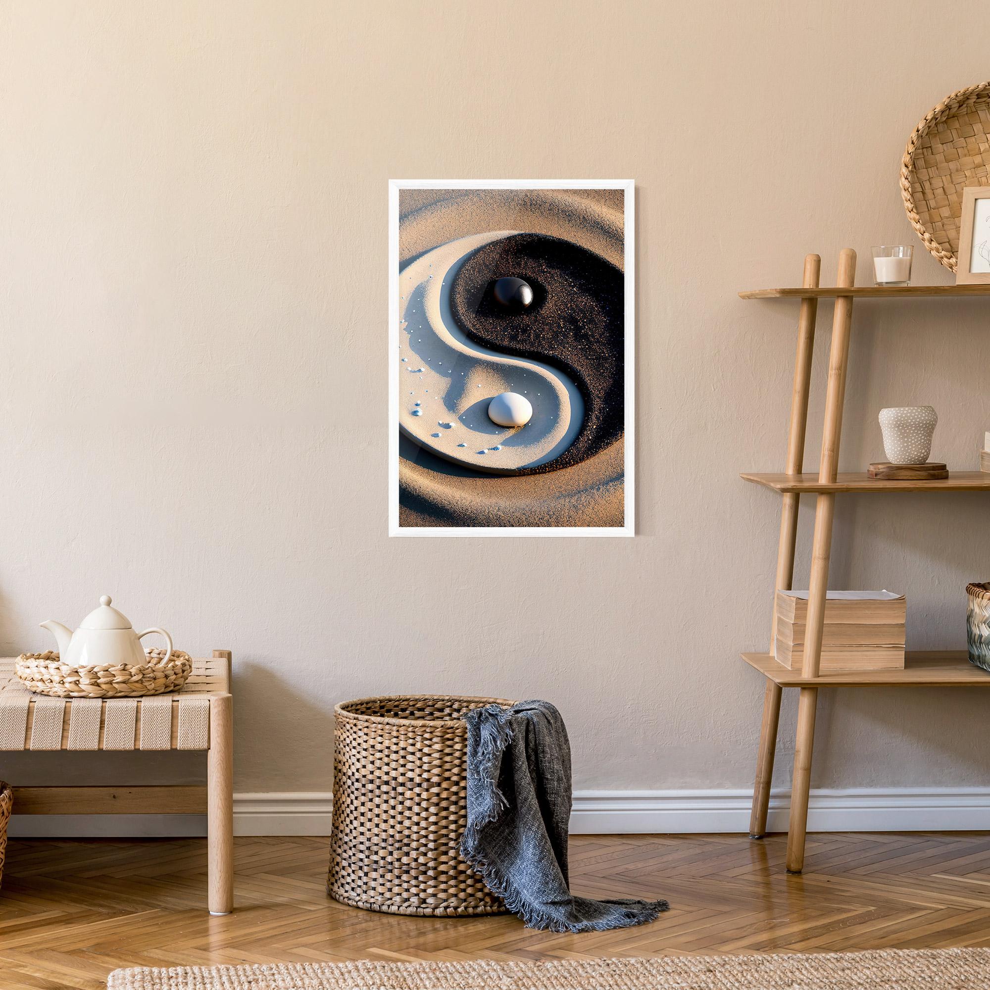 Poster Înrămat Pretty Sand Yinyang mockup 9