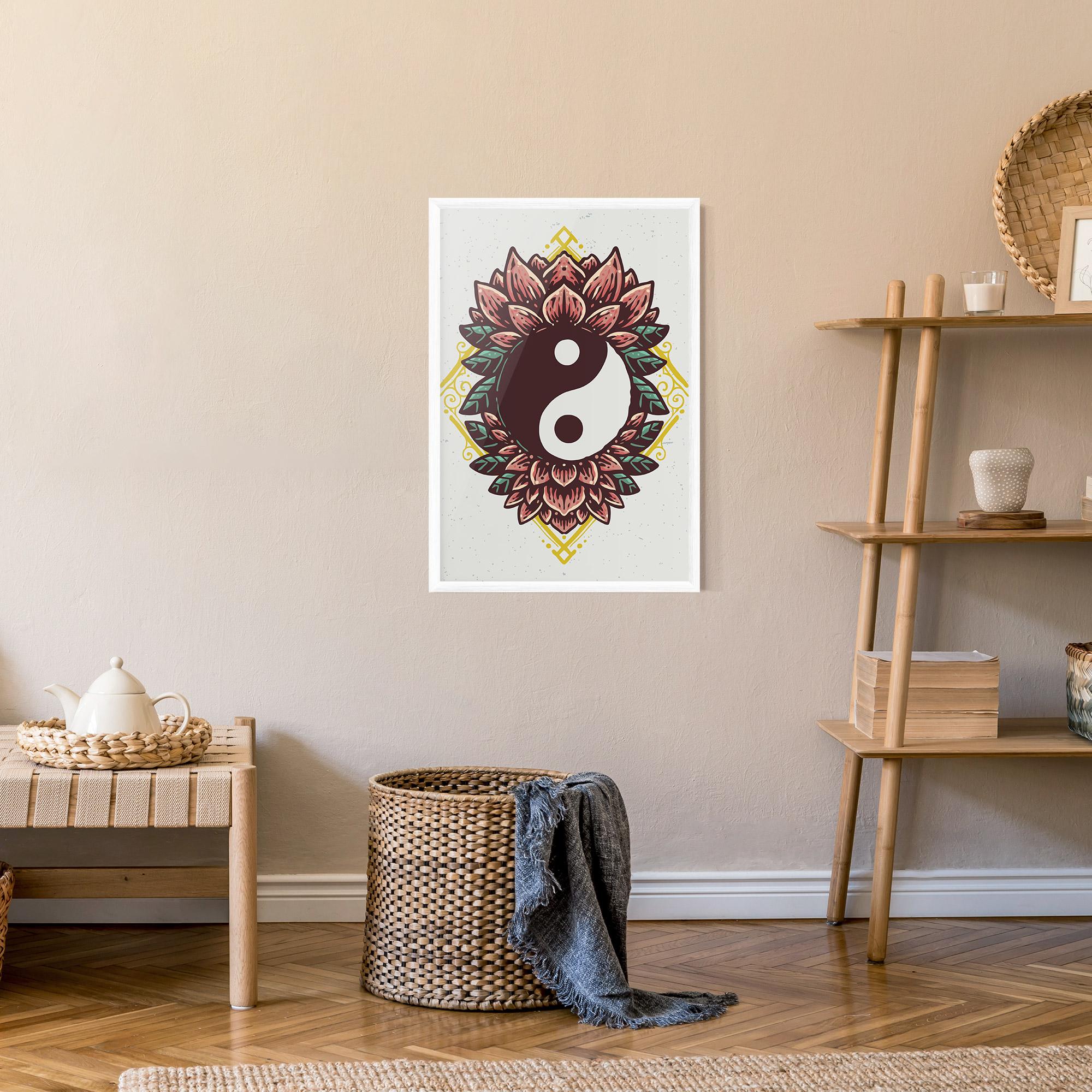Poster Înrămat Yinyang Flower mockup 9