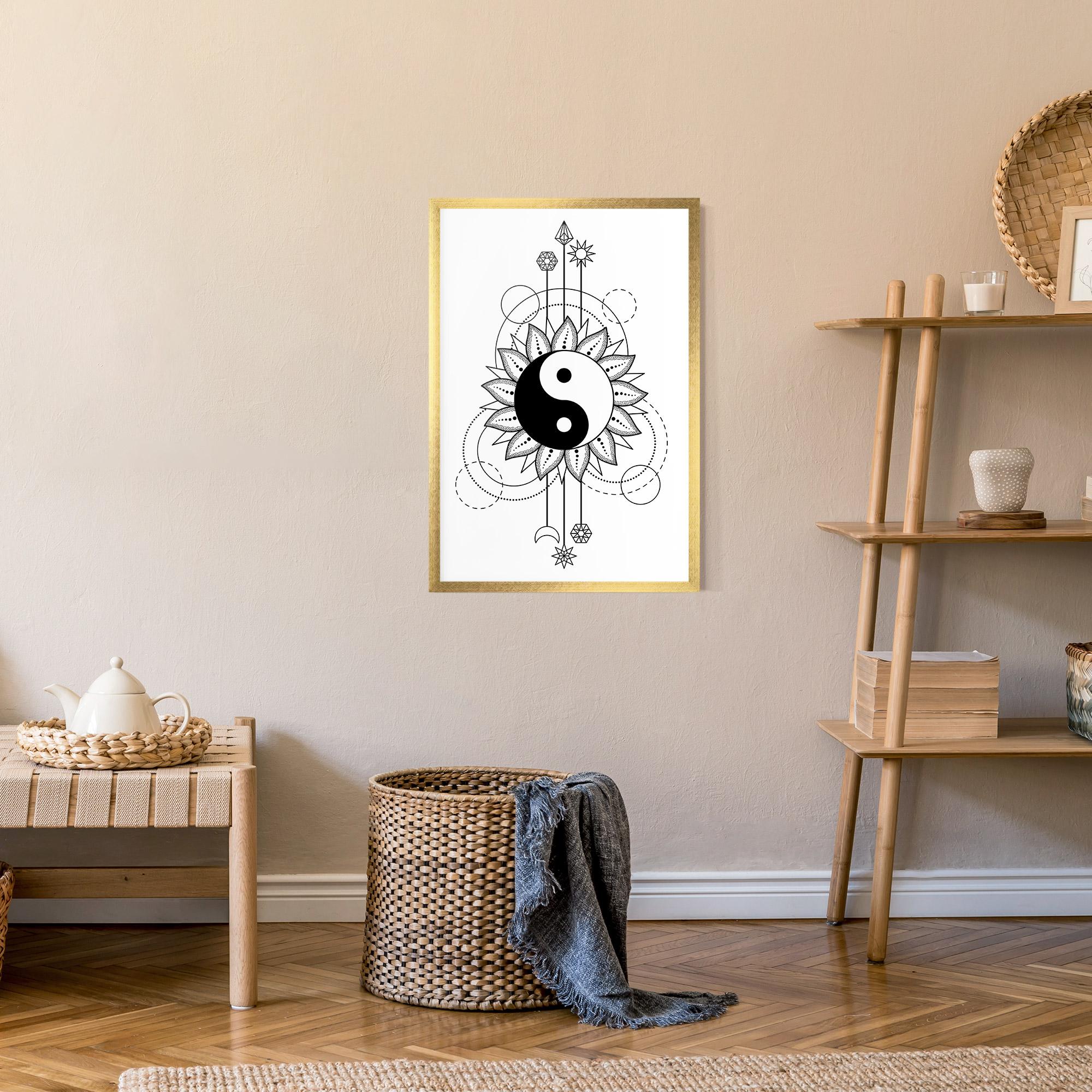Poster Înrămat Yinyang Art Line mockup 9