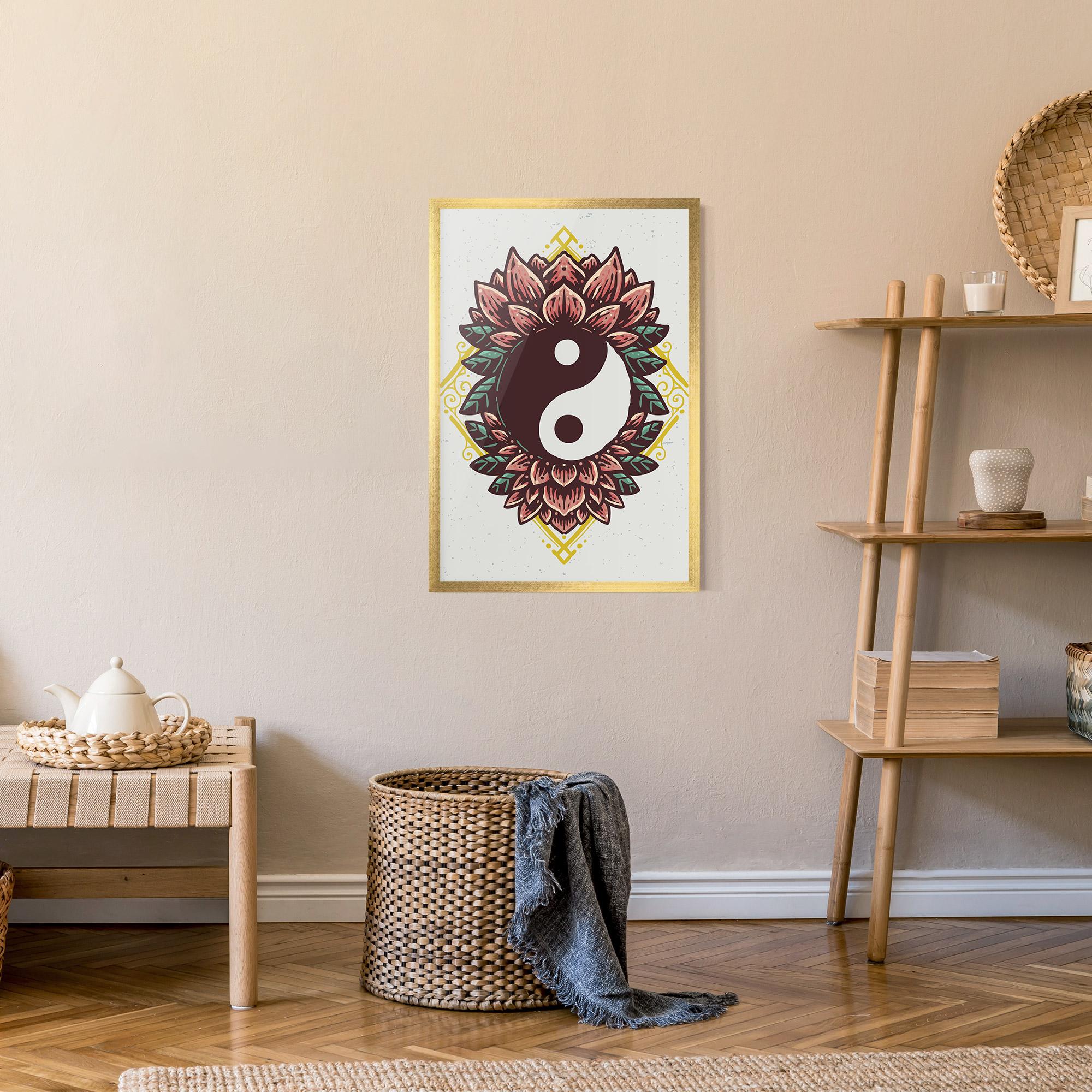 Poster Înrămat Yinyang Flower mockup 9