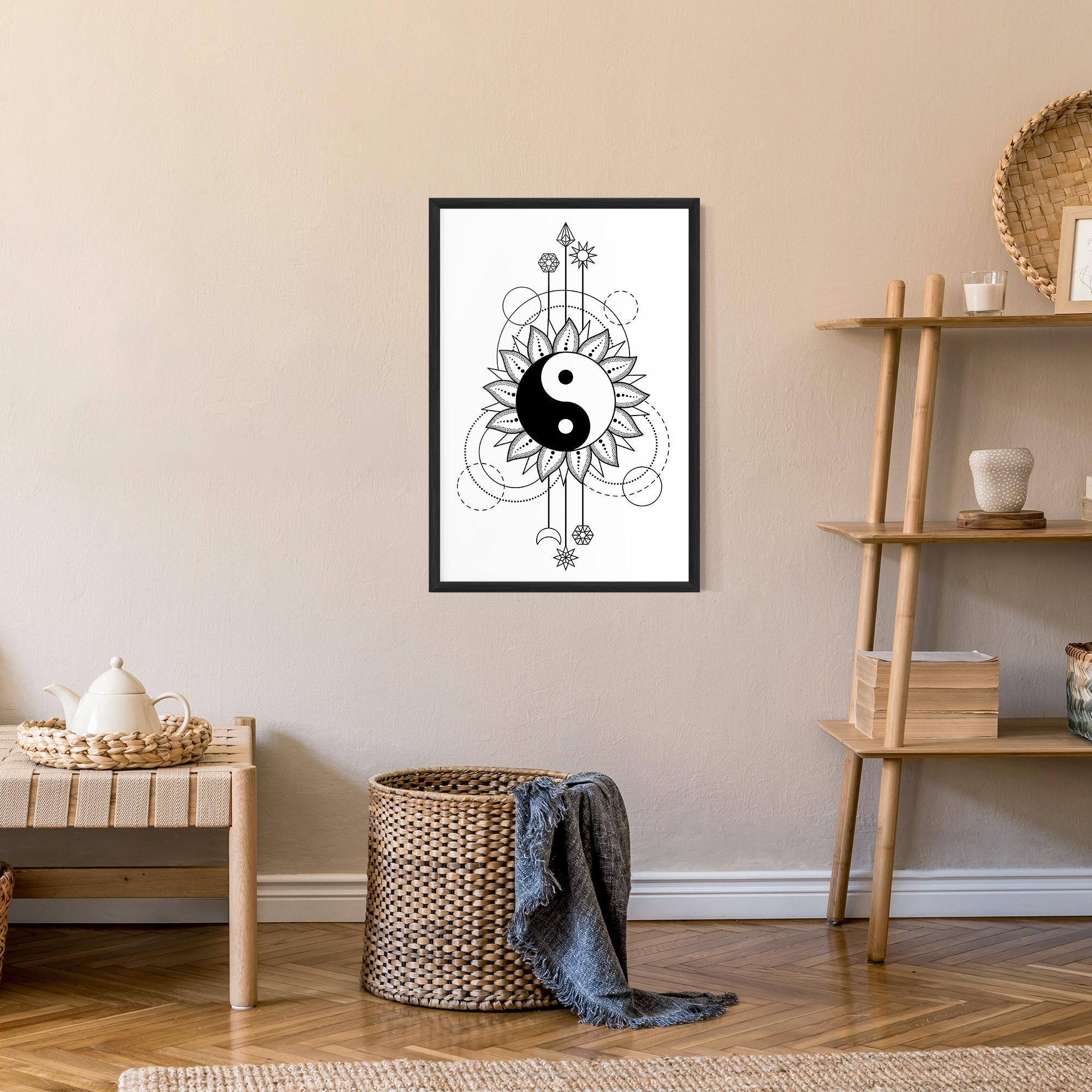Poster Înrămat Yinyang Art Line mockup 9