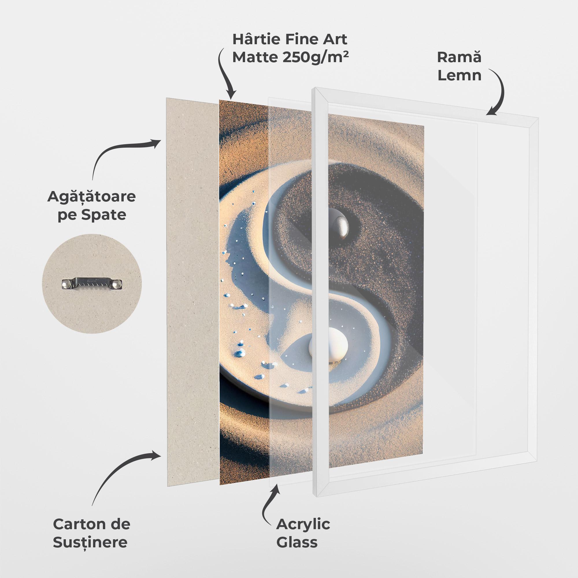 Poster Înrămat Pretty Sand Yinyang mockup 1