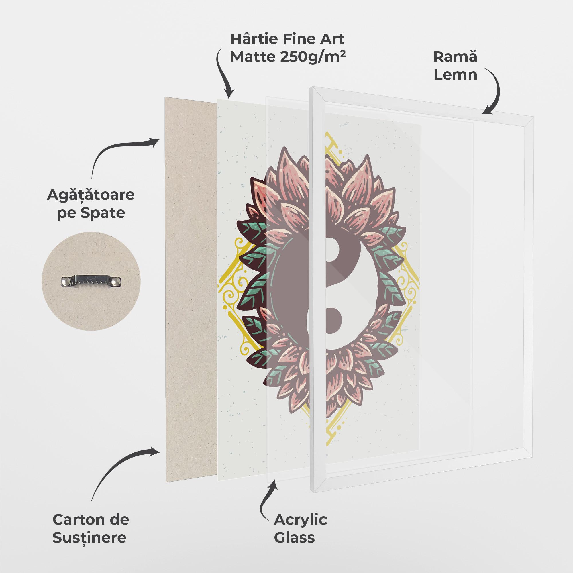 Poster Înrămat Yinyang Flower mockup 1