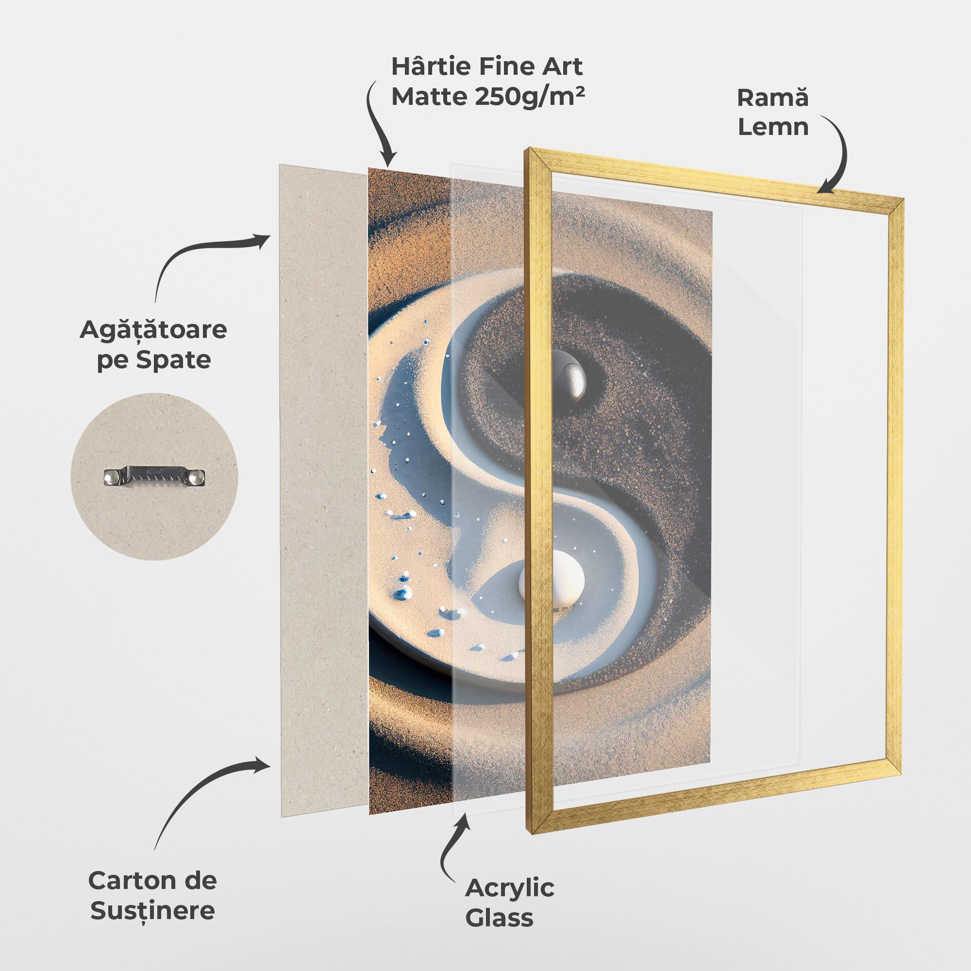 Poster Înrămat Pretty Sand Yinyang mockup 1