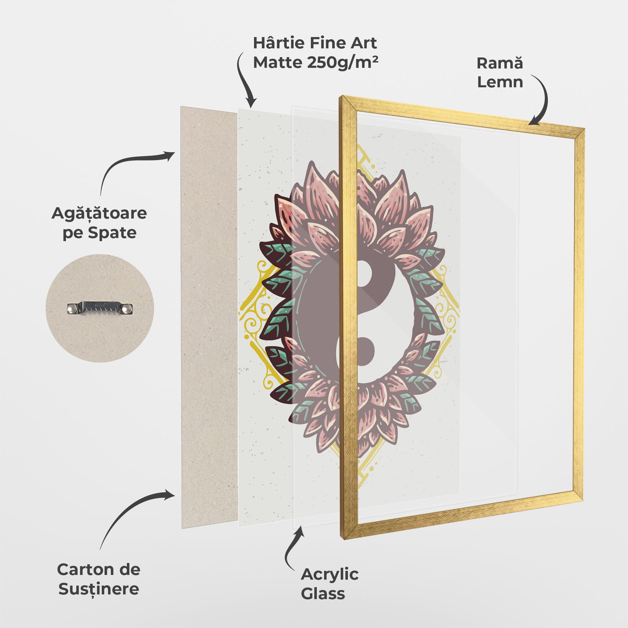 Poster Înrămat Yinyang Flower mockup 1