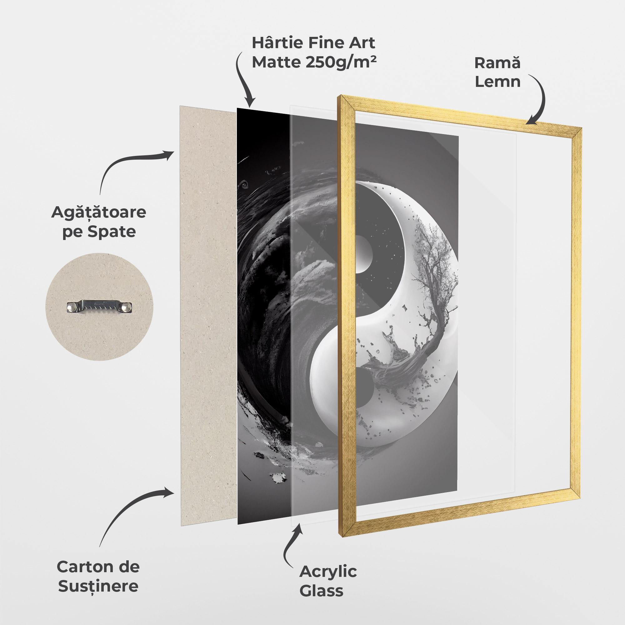 Poster Înrămat Yinyangblack Smoke mockup 1