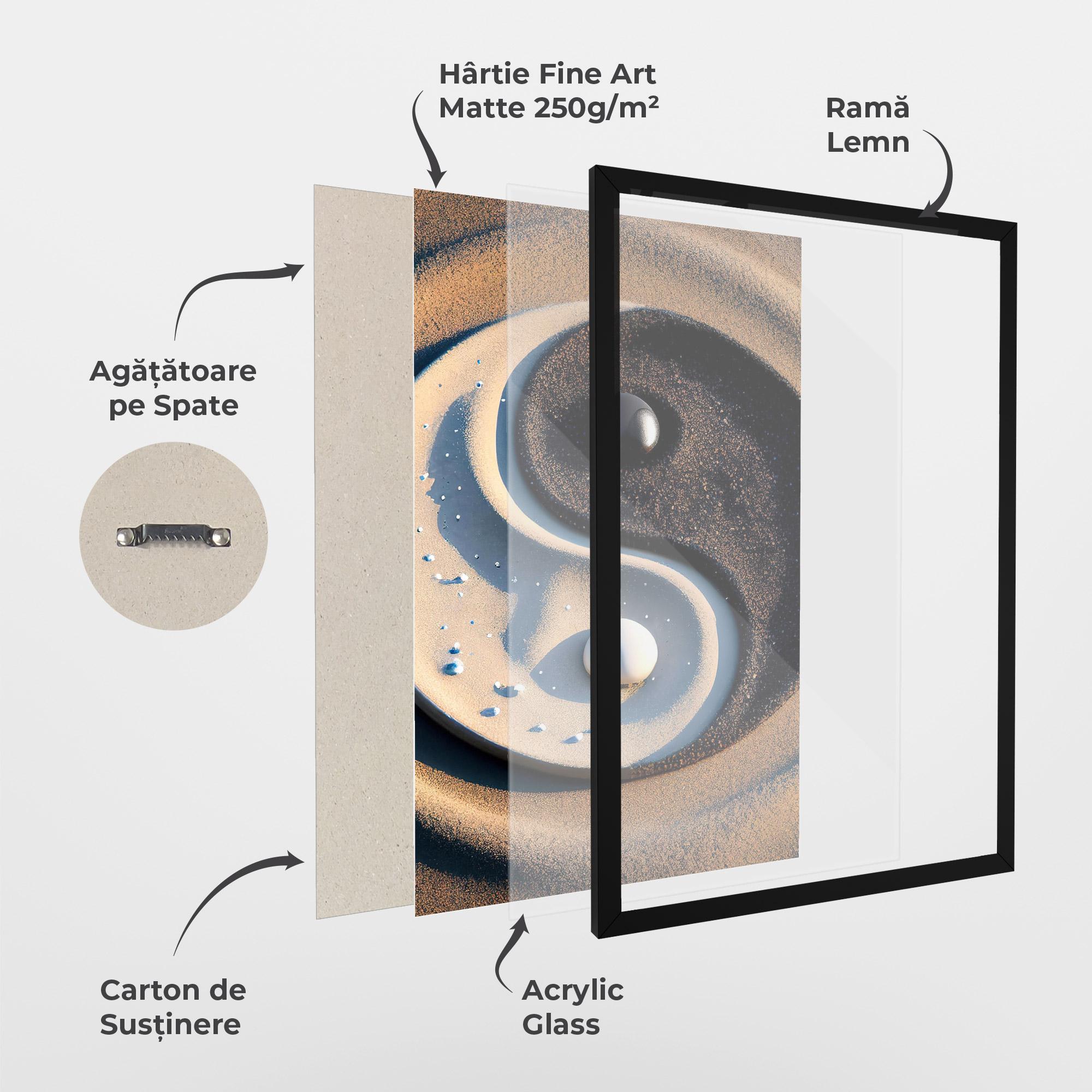 Poster Înrămat Pretty Sand Yinyang mockup 1