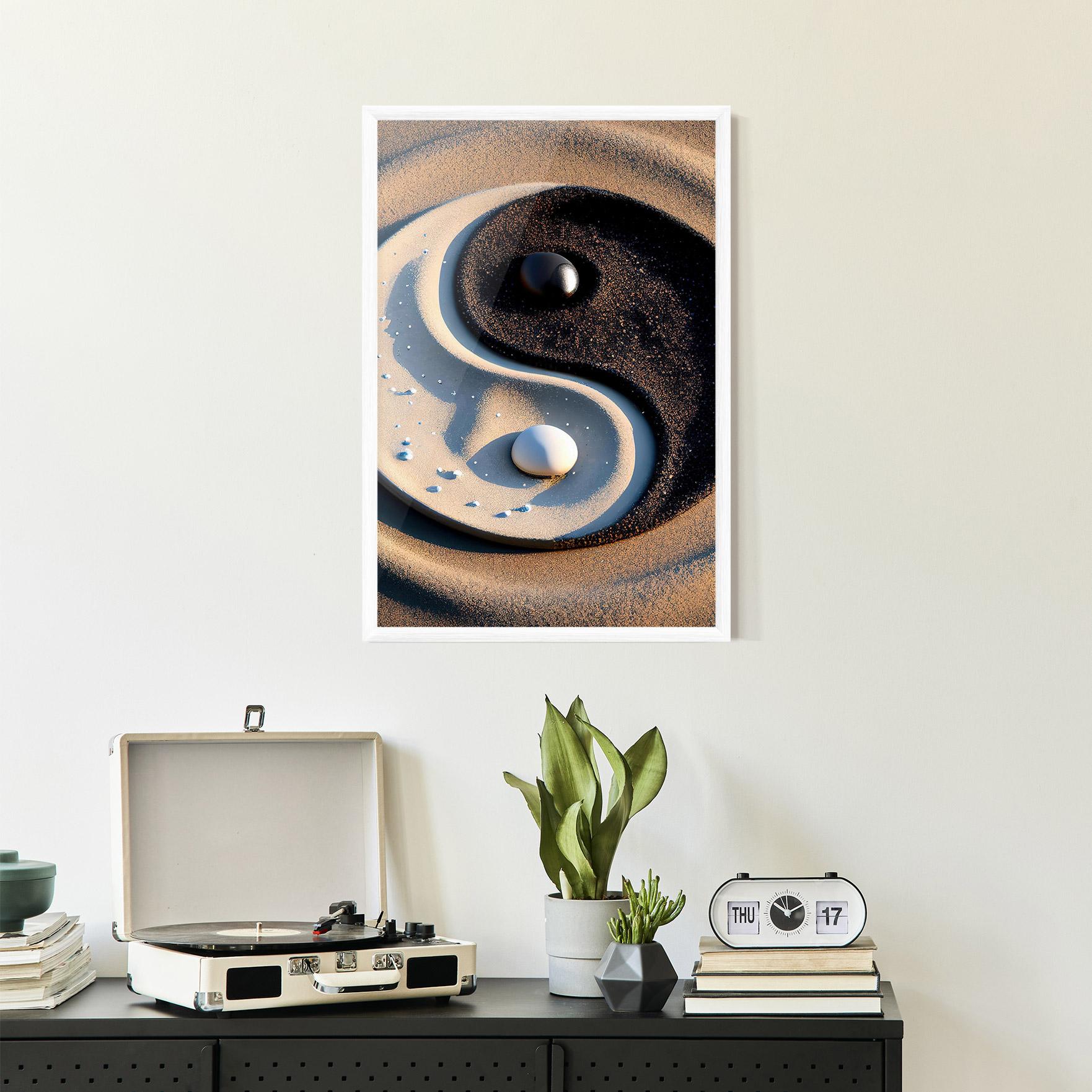 Poster Înrămat Pretty Sand Yinyang mockup 2