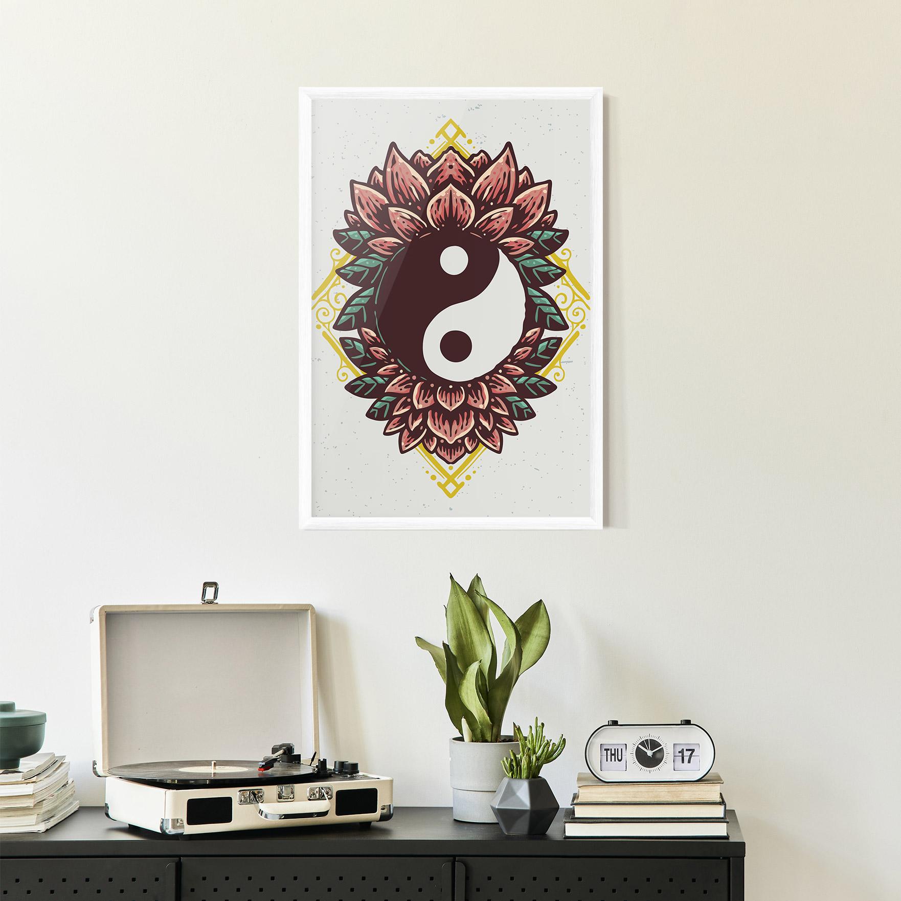 Poster Înrămat Yinyang Flower mockup 2
