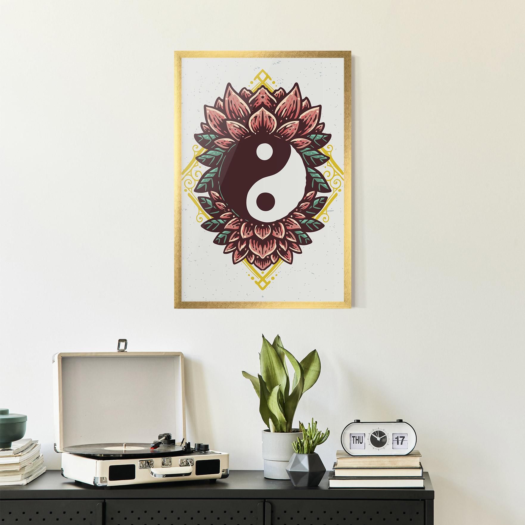 Poster Înrămat Yinyang Flower mockup 2