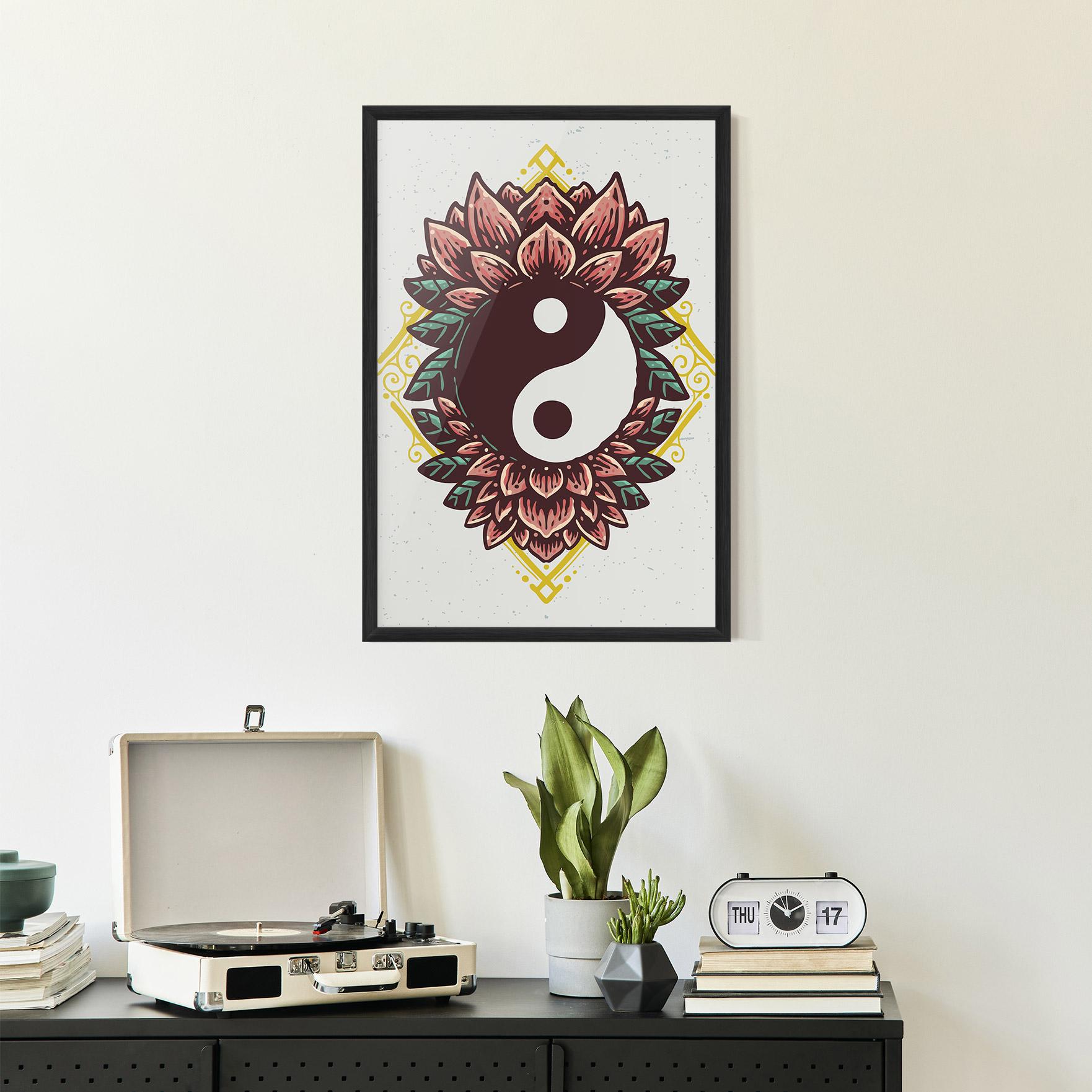 Poster Înrămat Yinyang Flower mockup 2
