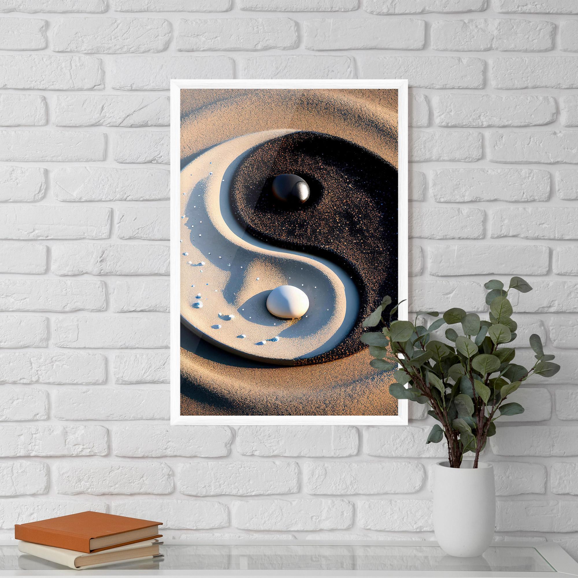 Poster Înrămat Pretty Sand Yinyang mockup 5