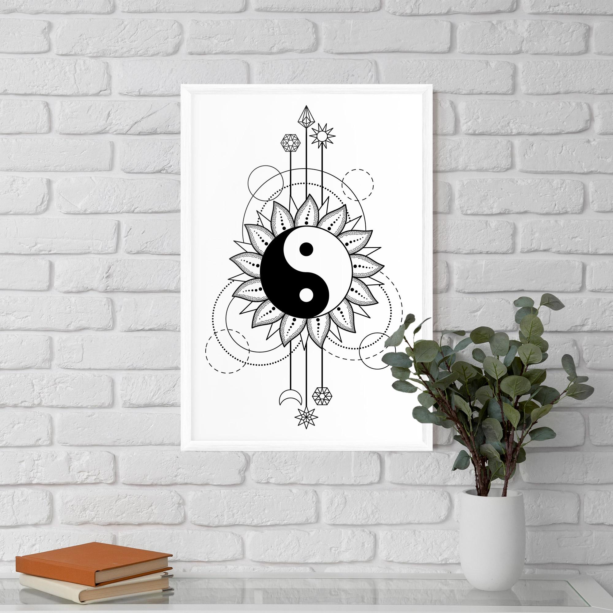Poster Înrămat Yinyang Art Line mockup 5