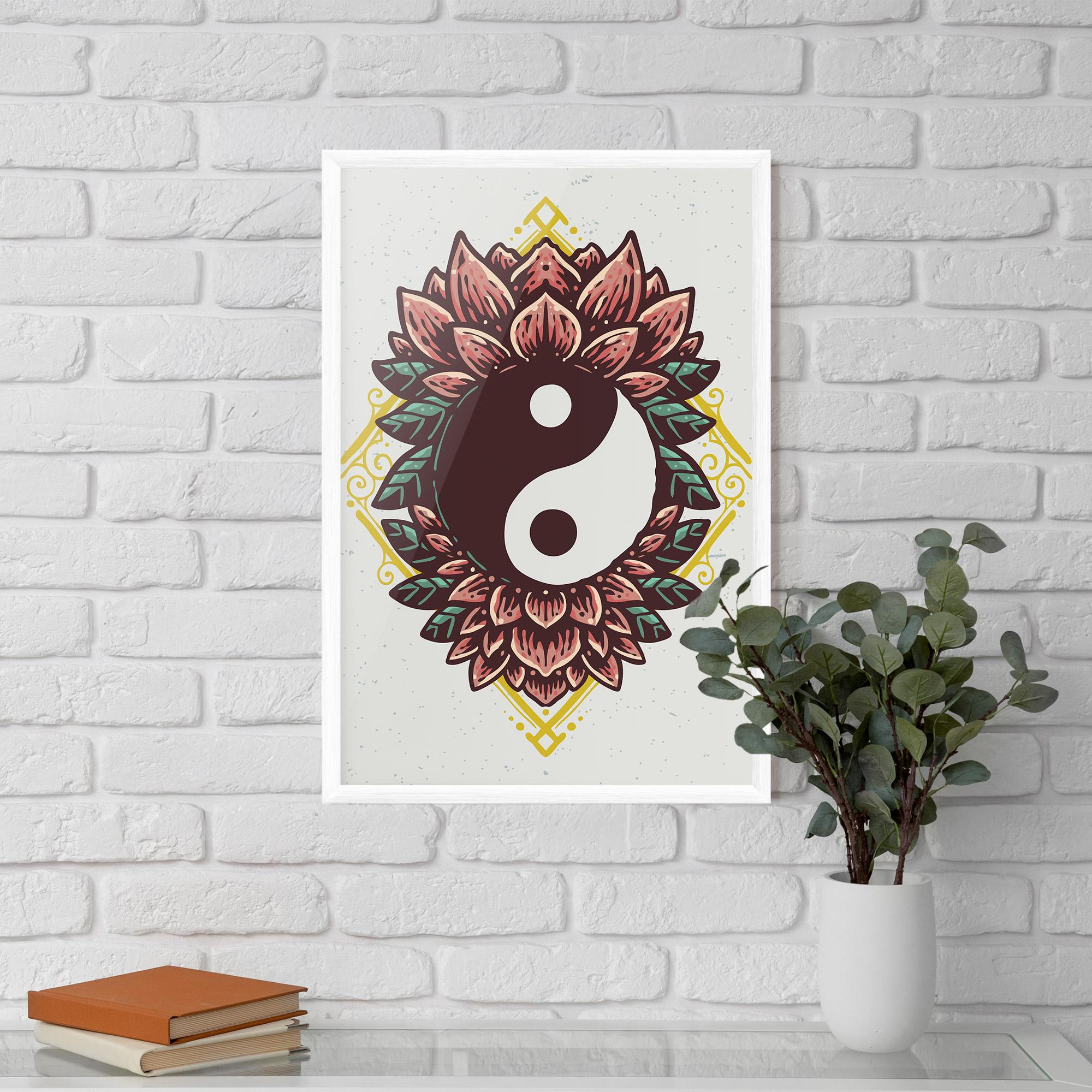 Poster Înrămat Yinyang Flower mockup 5