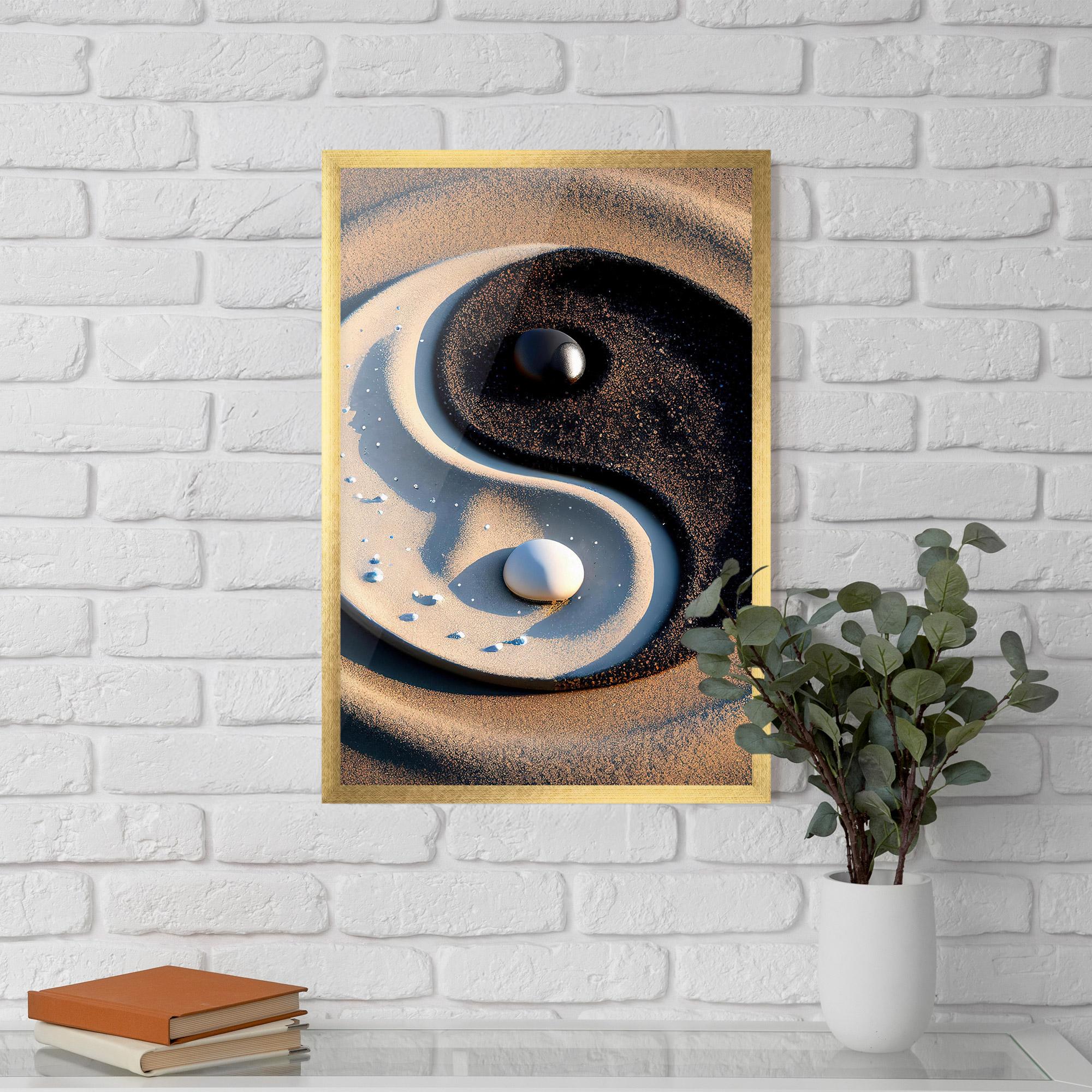 Poster Înrămat Pretty Sand Yinyang mockup 5