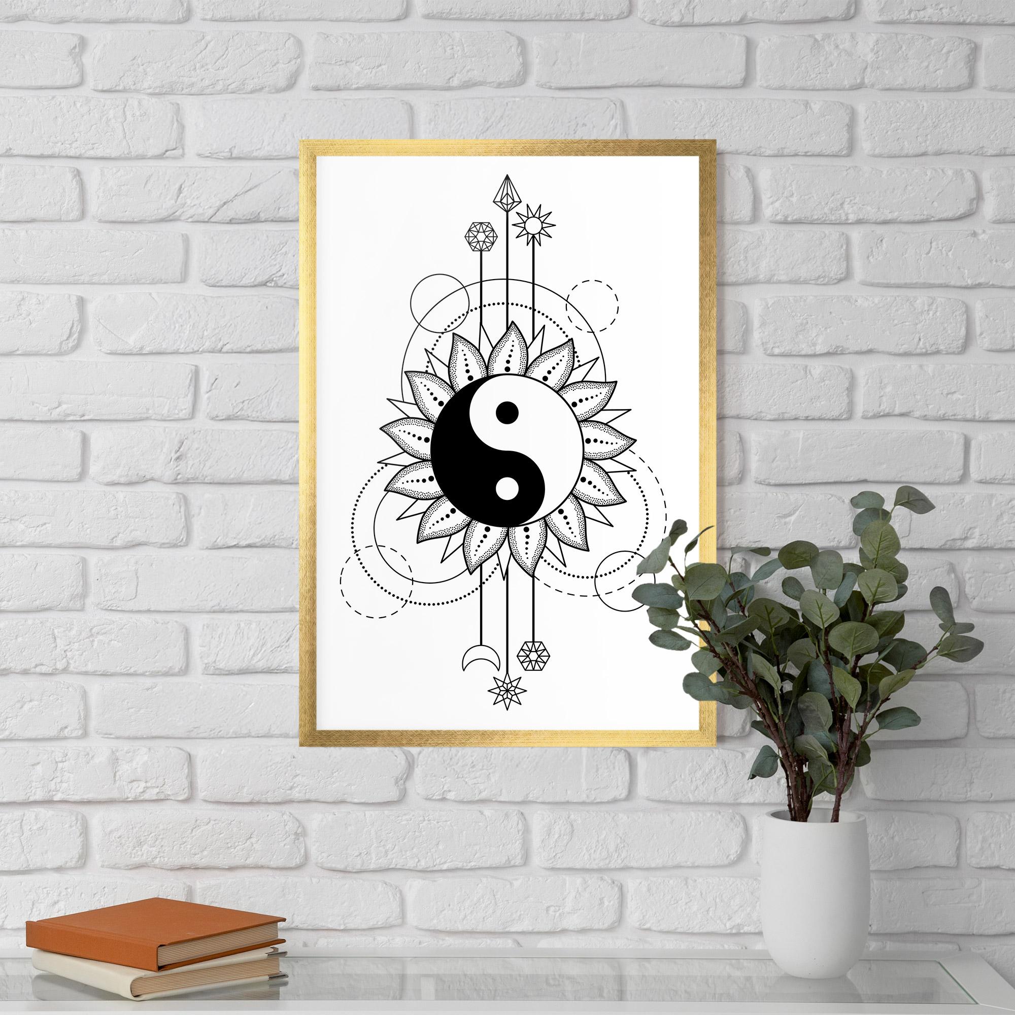 Poster Înrămat Yinyang Art Line mockup 5