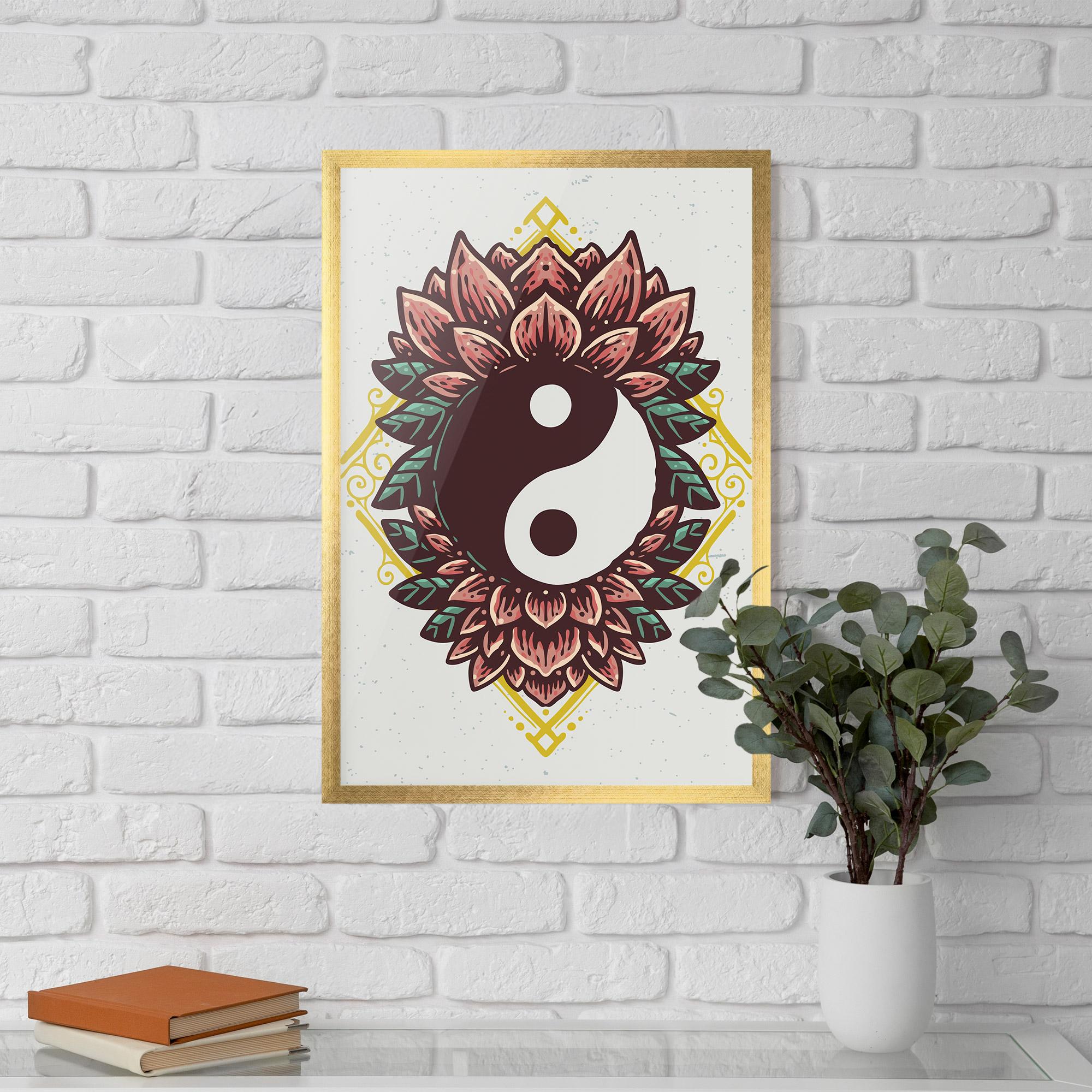 Poster Înrămat Yinyang Flower mockup 5
