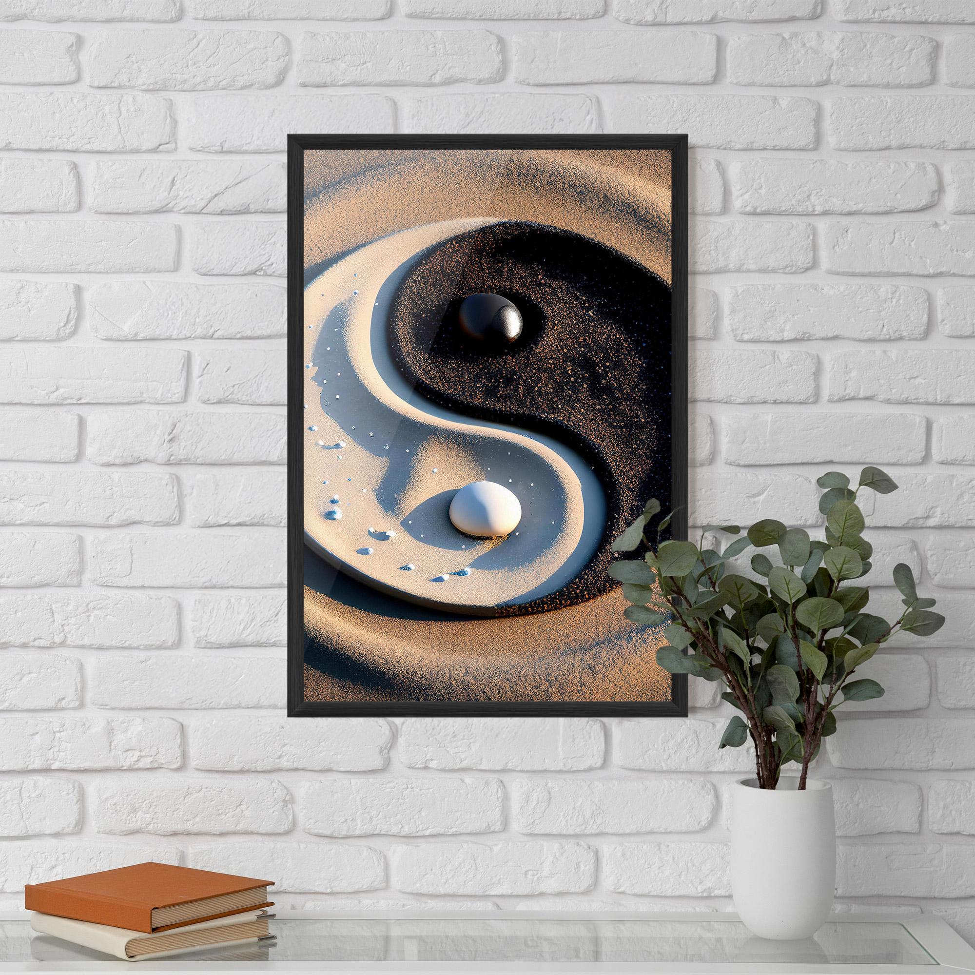 Poster Înrămat Pretty Sand Yinyang mockup 5