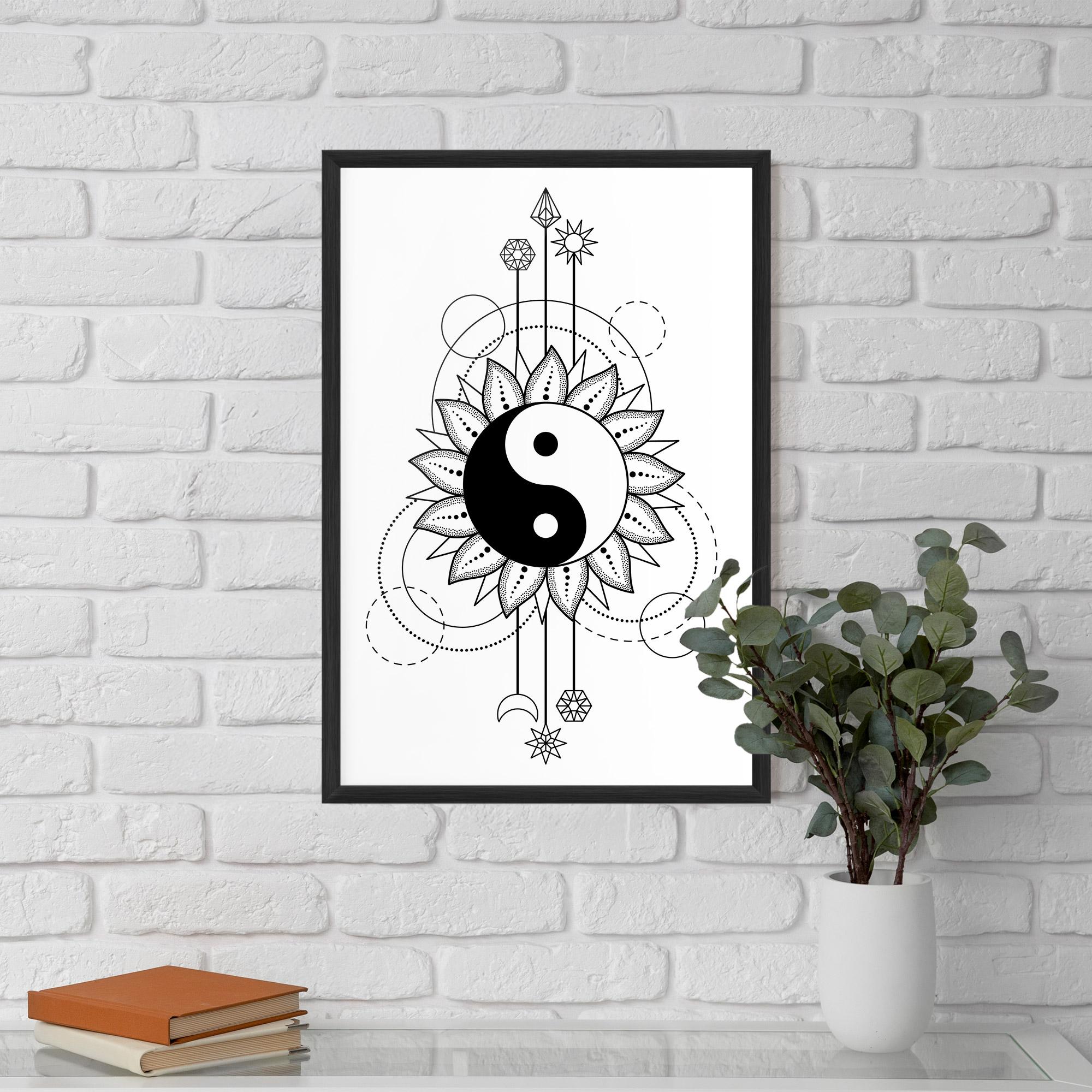 Poster Înrămat Yinyang Art Line mockup 5