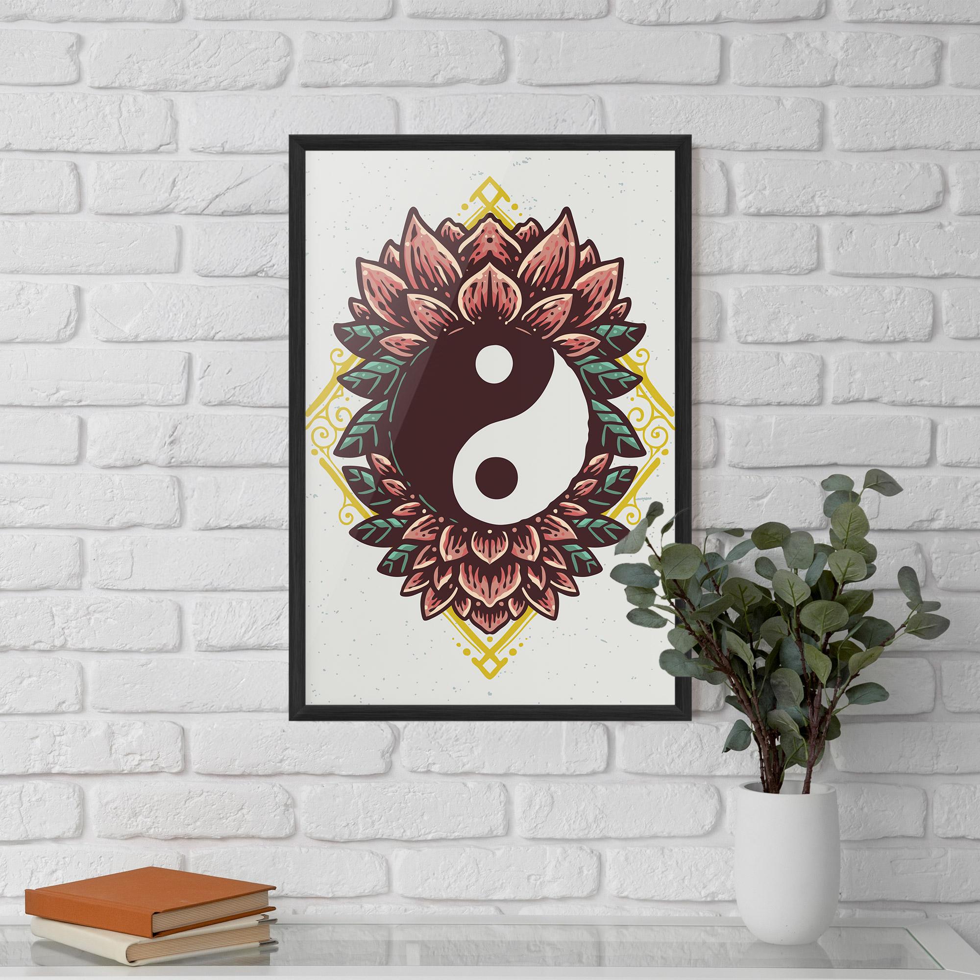 Poster Înrămat Yinyang Flower mockup 5