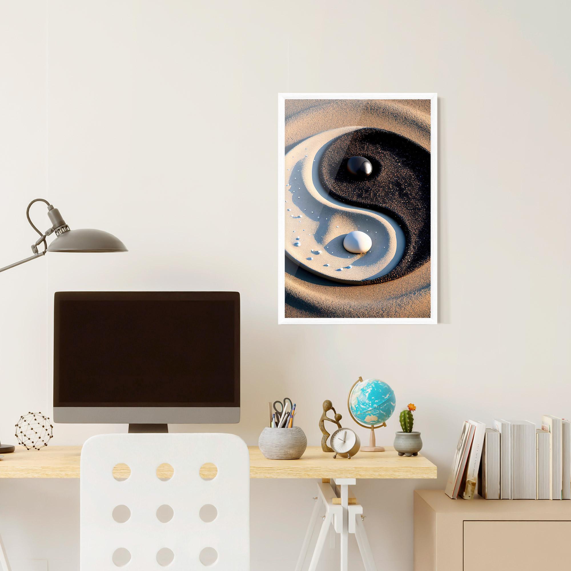 Poster Înrămat Pretty Sand Yinyang mockup 6