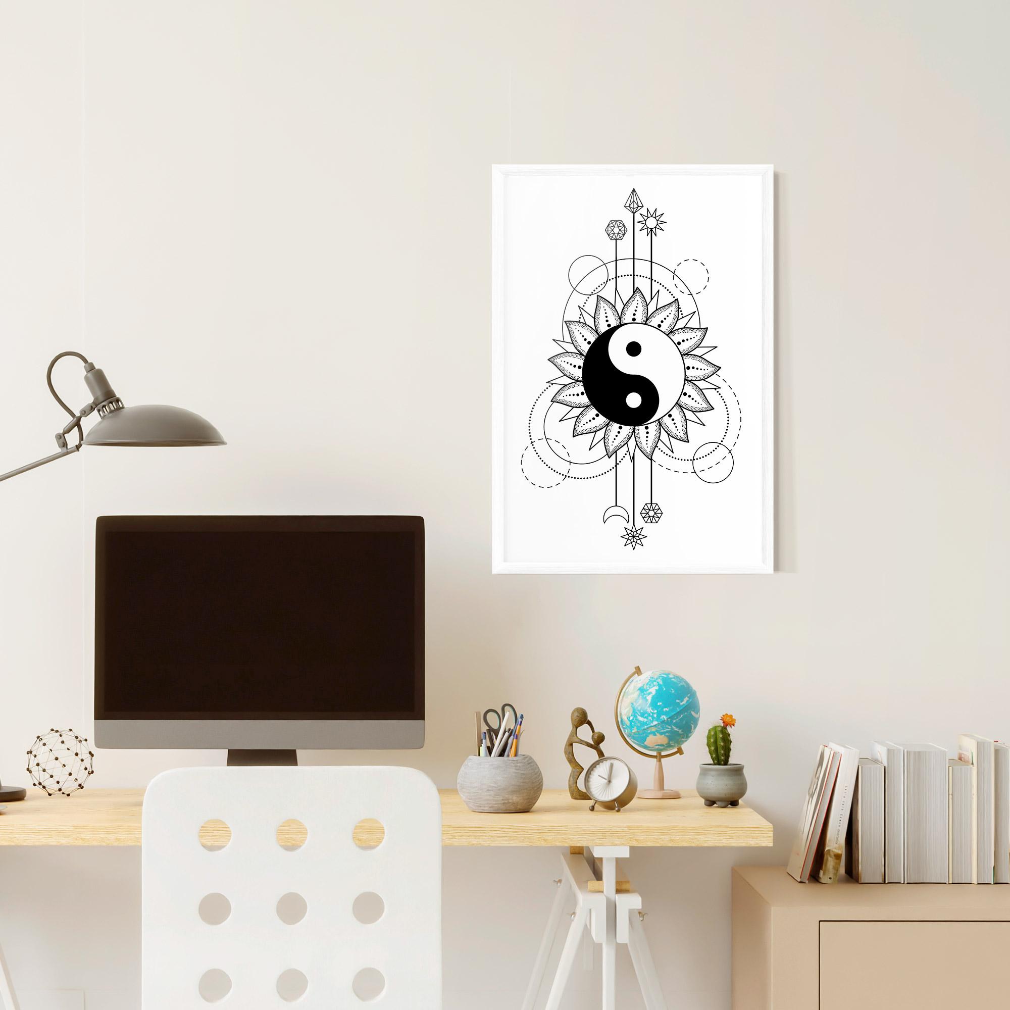 Poster Înrămat Yinyang Art Line mockup 6