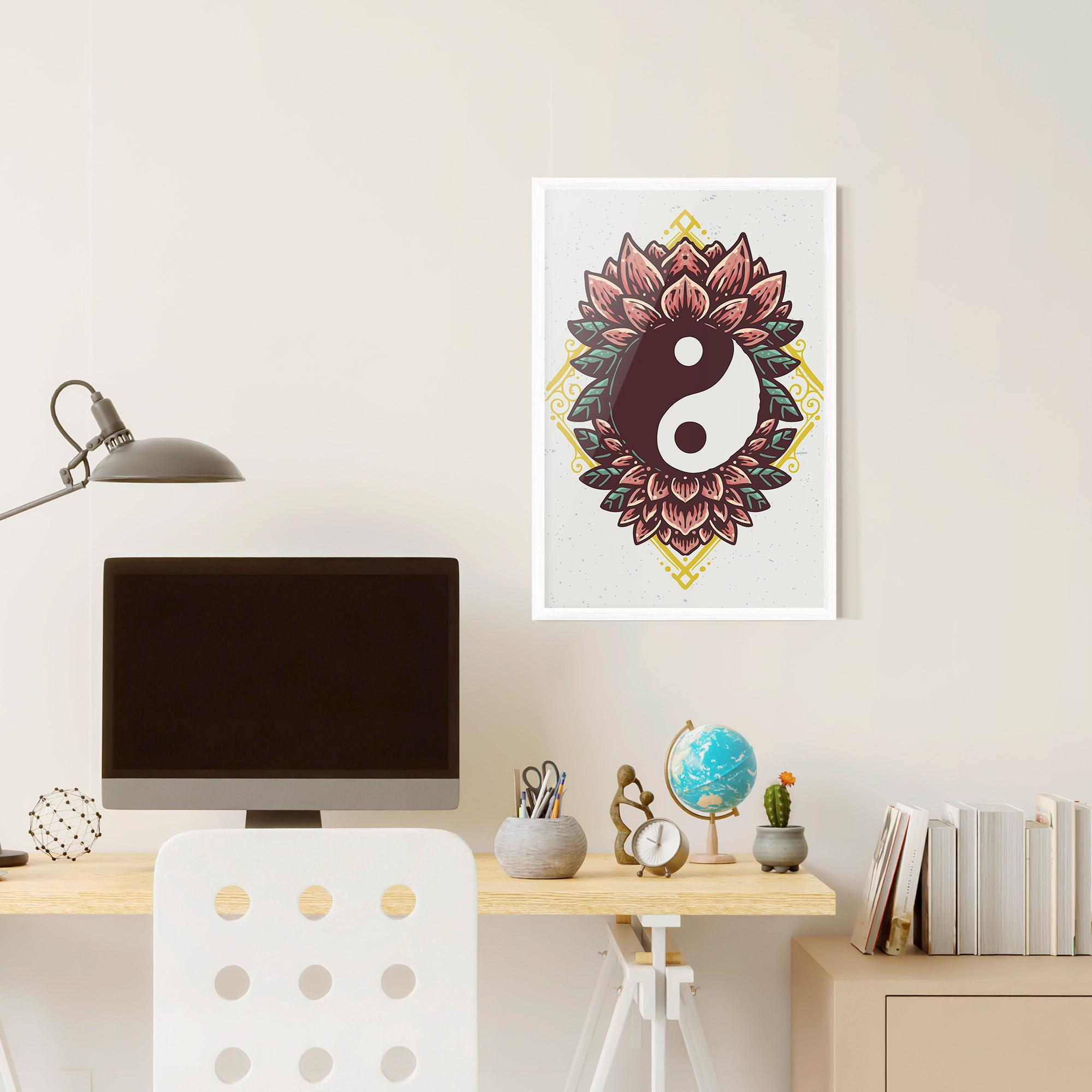 Poster Înrămat Yinyang Flower mockup 6