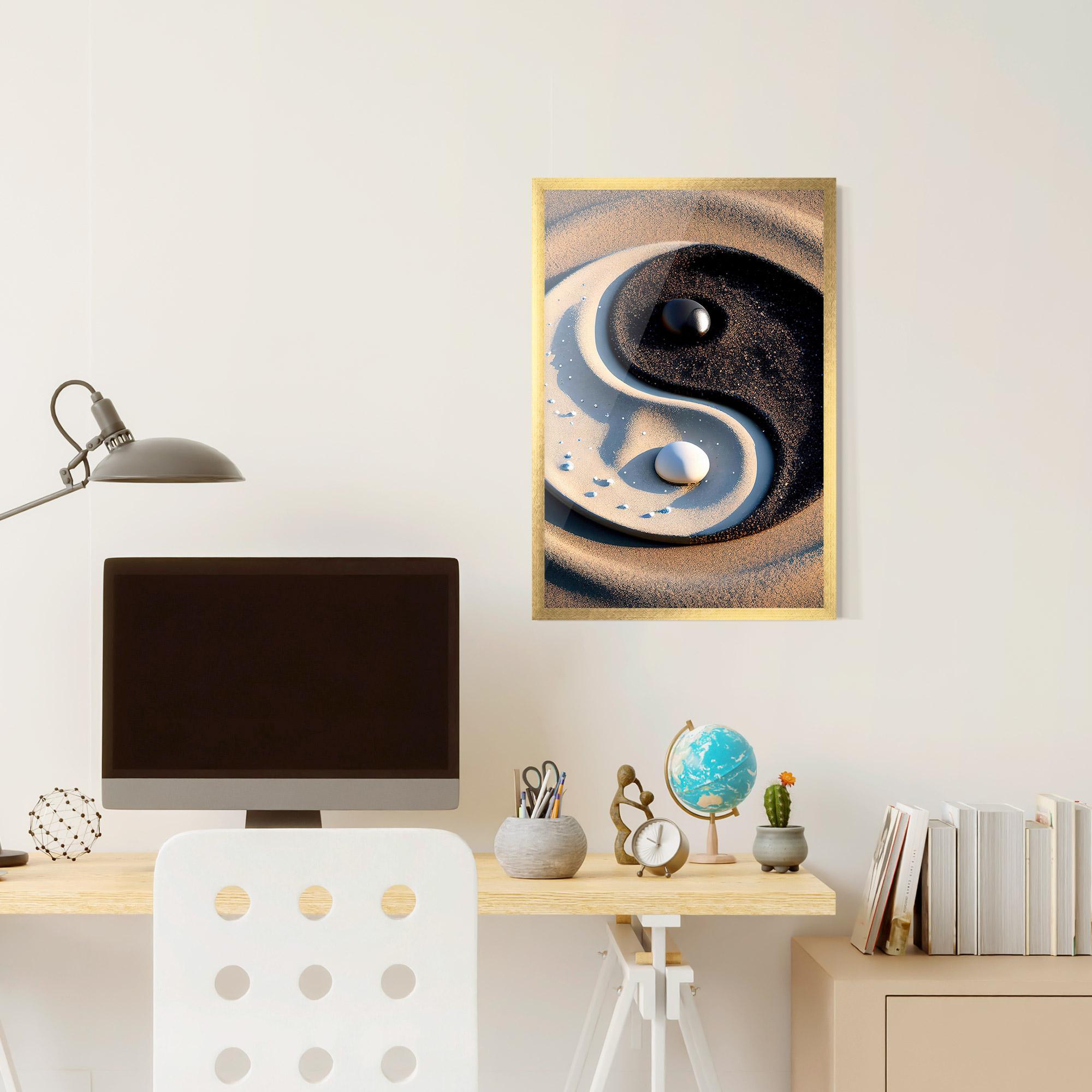Poster Înrămat Pretty Sand Yinyang mockup 6
