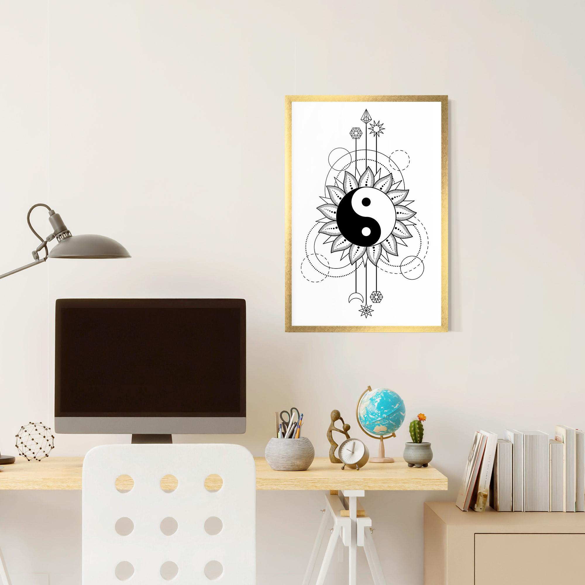 Poster Înrămat Yinyang Art Line mockup 6