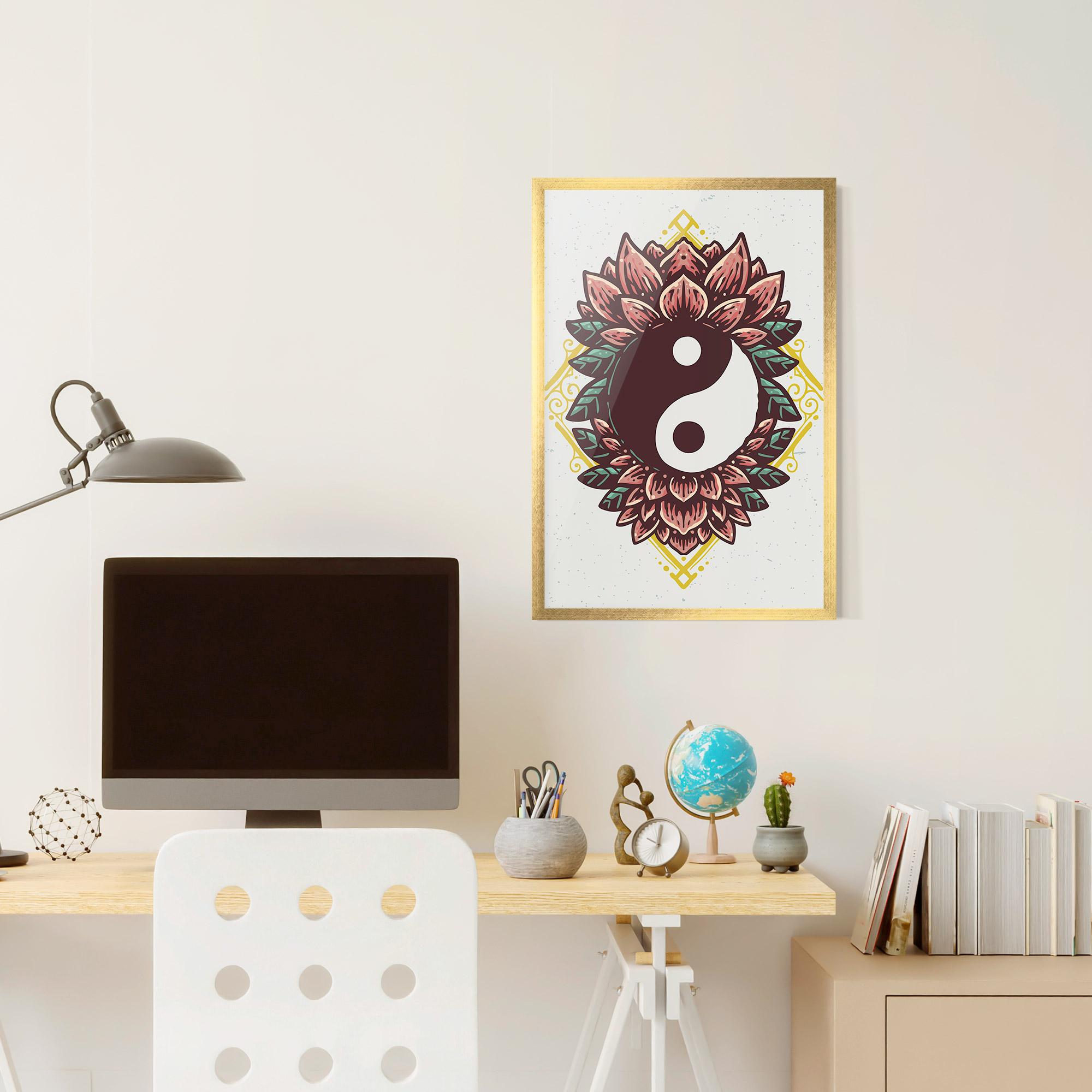 Poster Înrămat Yinyang Flower mockup 6