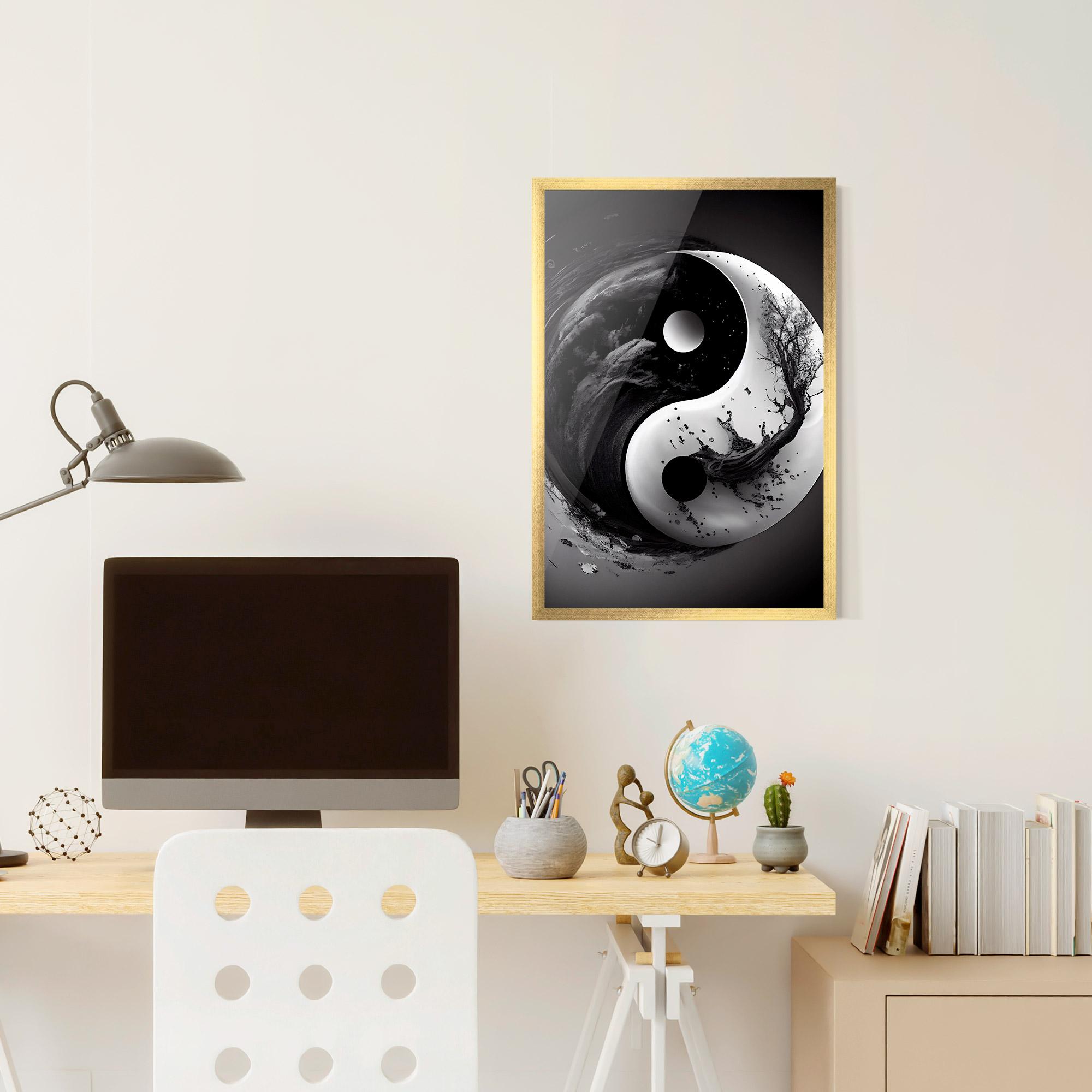 Poster Înrămat Yinyangblack Smoke mockup 6