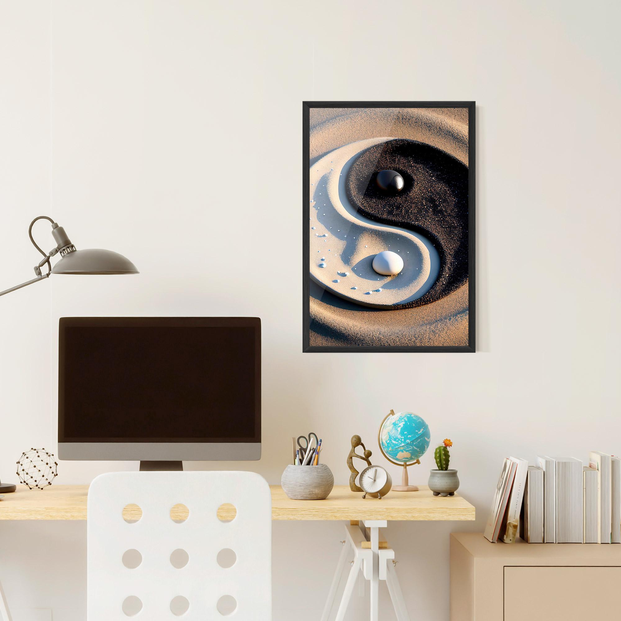 Poster Înrămat Pretty Sand Yinyang mockup 6
