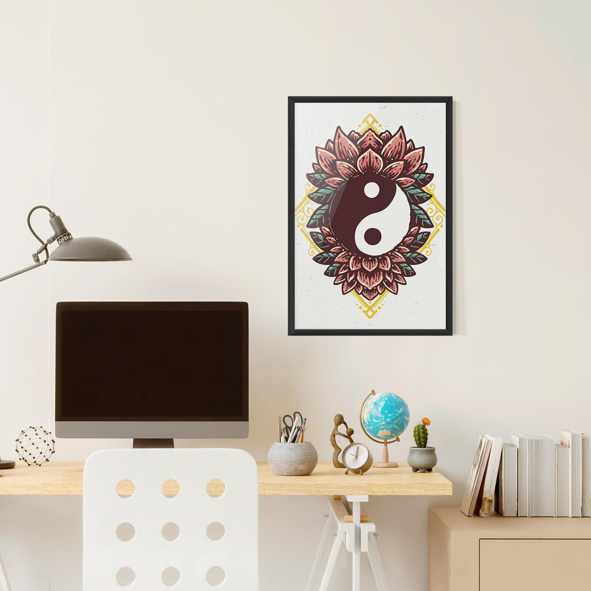 Poster Înrămat Yinyang Flower mockup 6