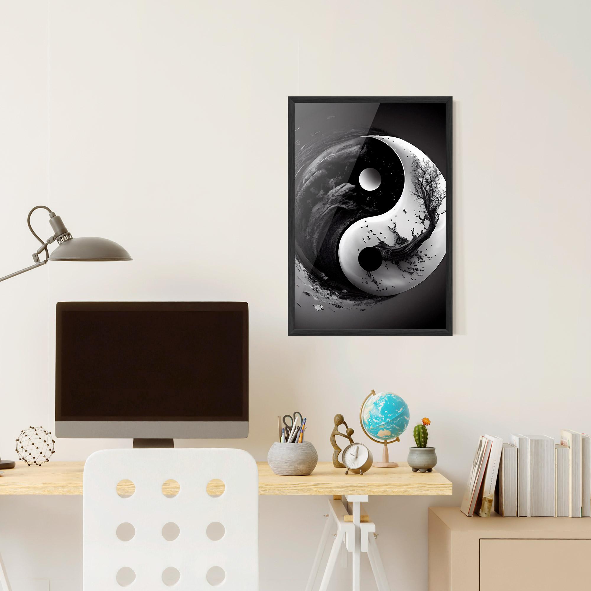 Poster Înrămat Yinyangblack Smoke mockup 6