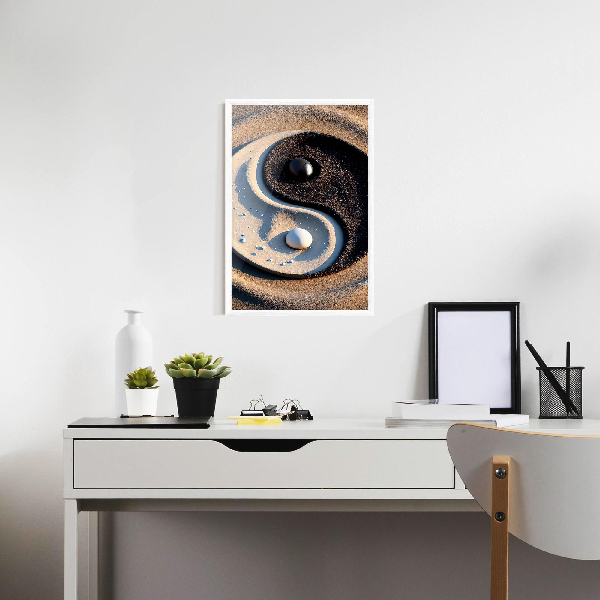 Poster Înrămat Pretty Sand Yinyang mockup 7