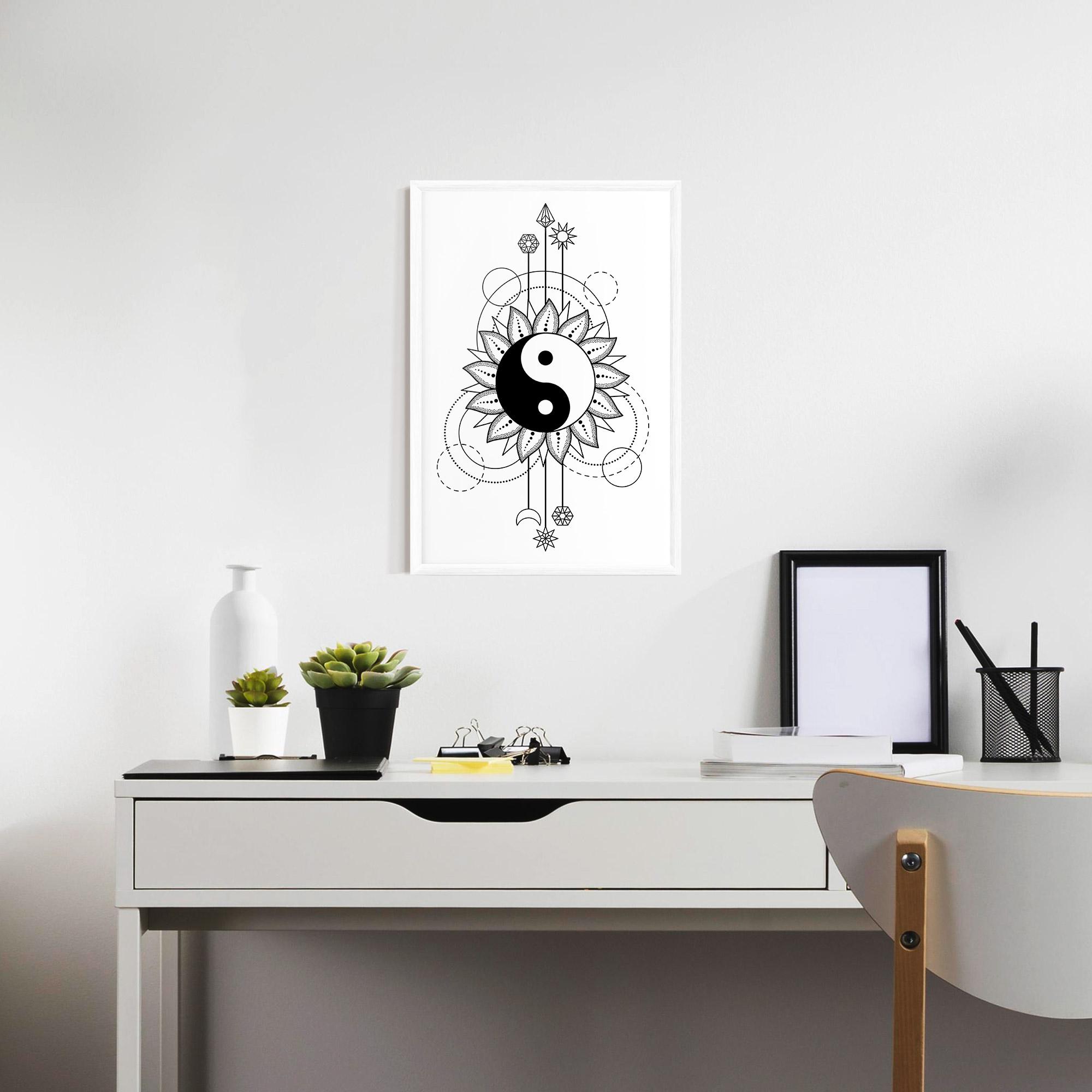 Poster Înrămat Yinyang Art Line mockup 7