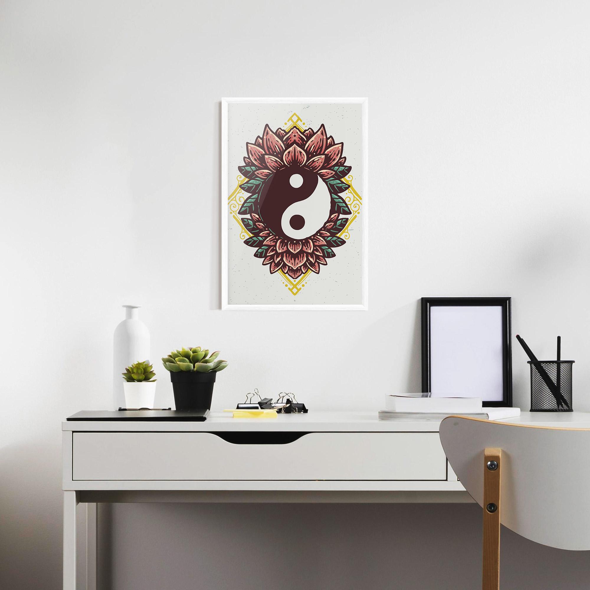 Poster Înrămat Yinyang Flower mockup 7